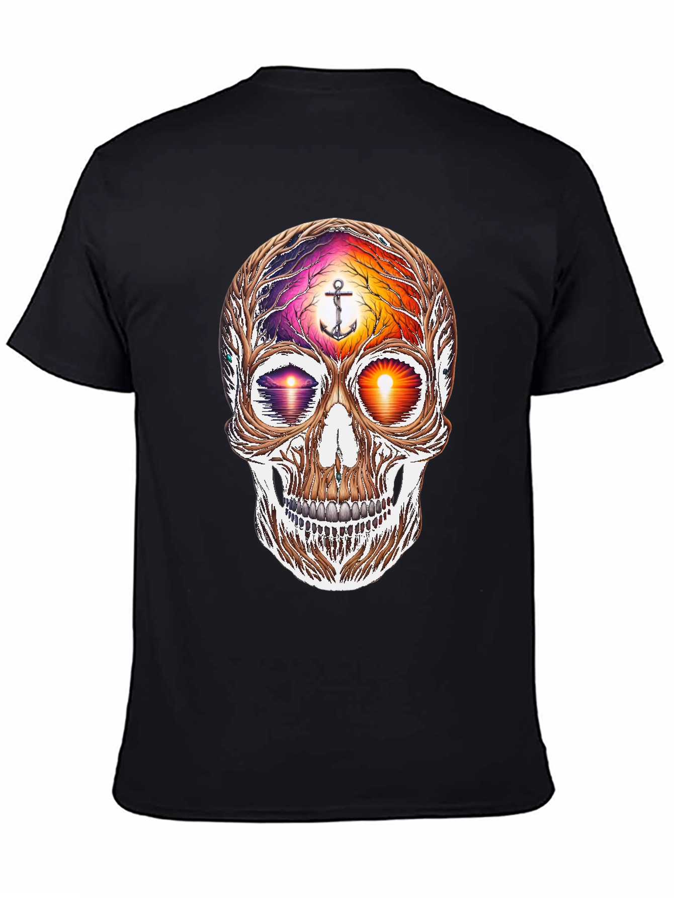 Sunset Skull Graphic Tee - Coastal Vibes Shirt