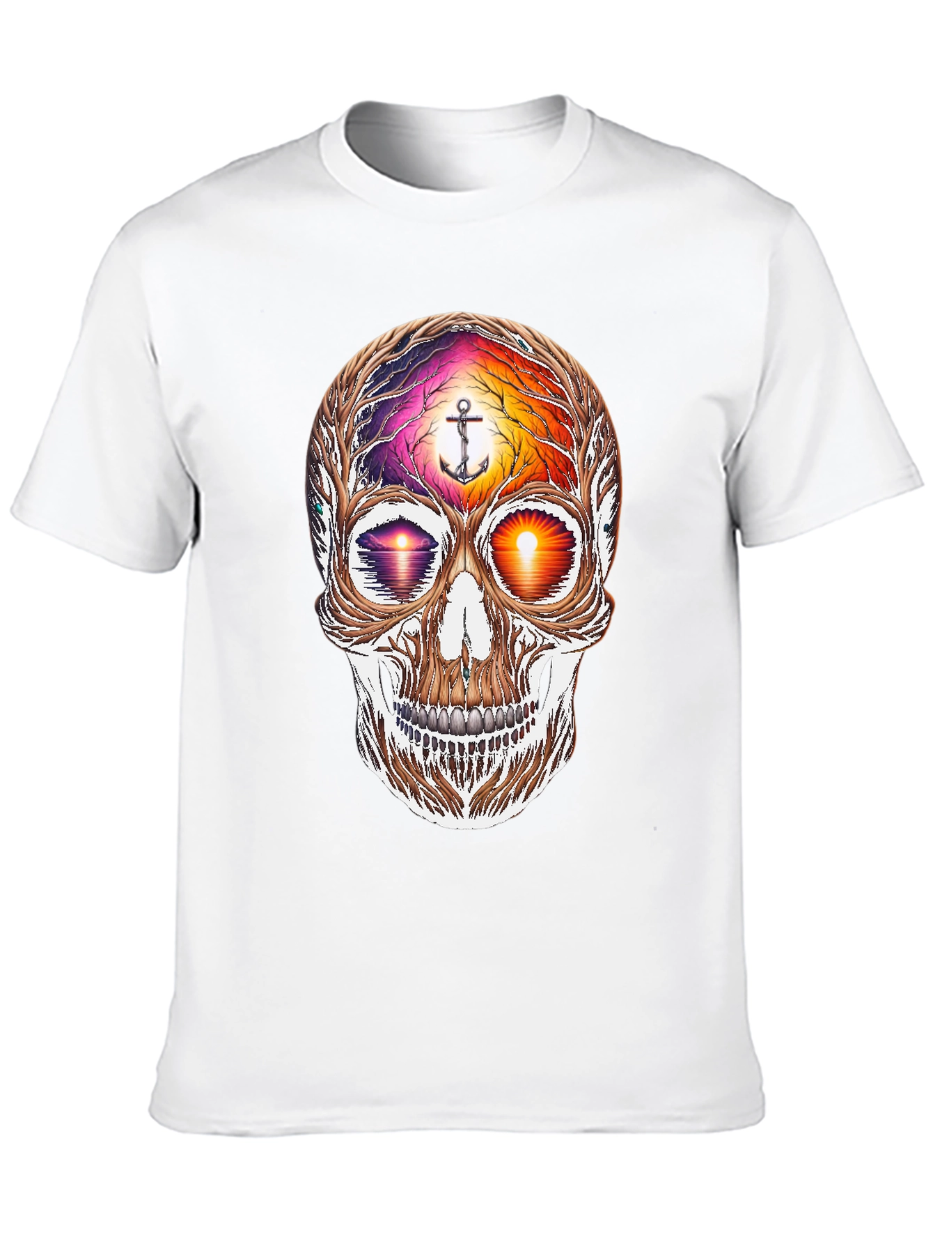 Sunset Skull Graphic Tee - Coastal Vibes Shirt