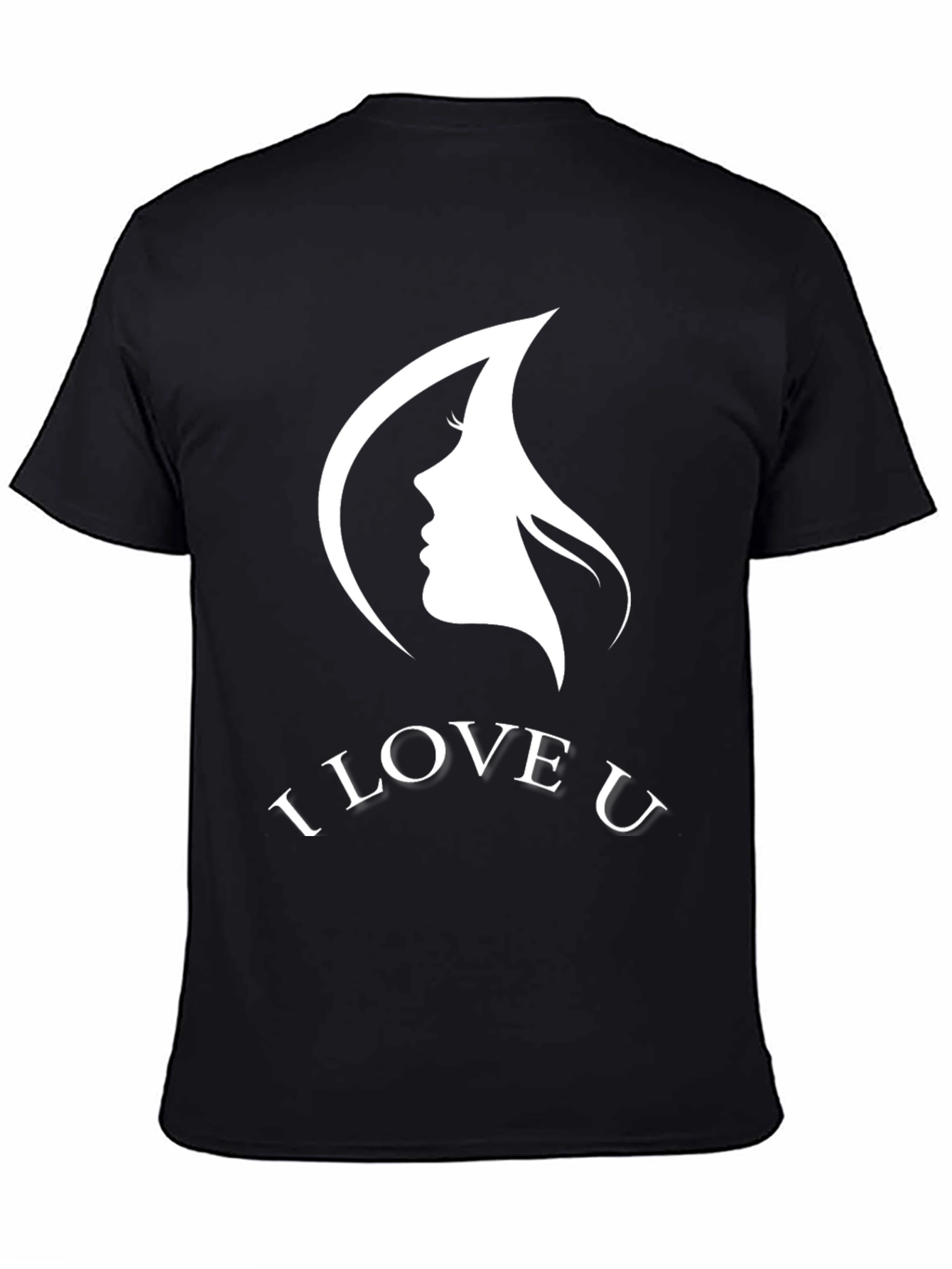 I Love U Graphic T-Shirt Black Cotton Blend