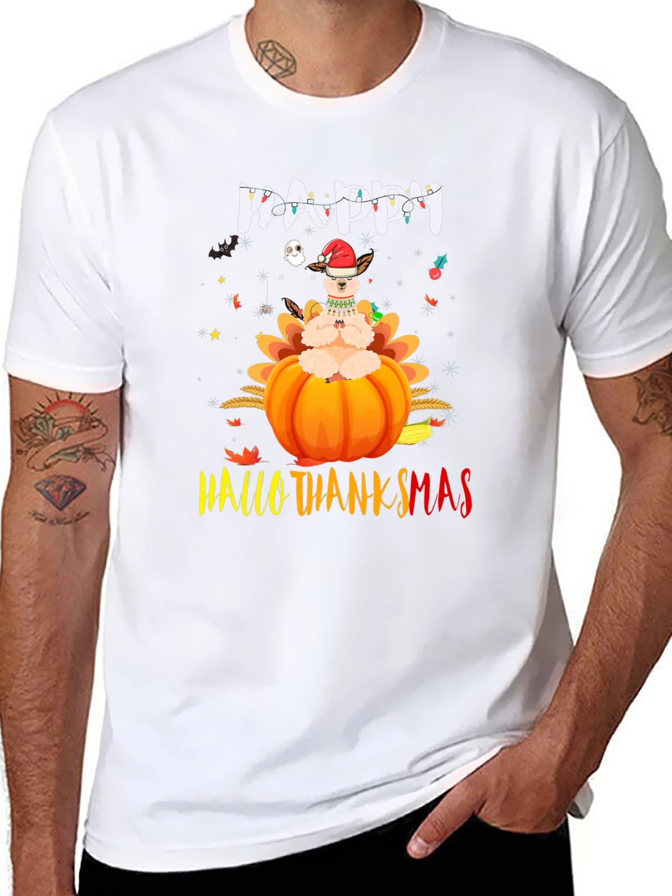 Happy HalloThanksmas Llama T-Shirt