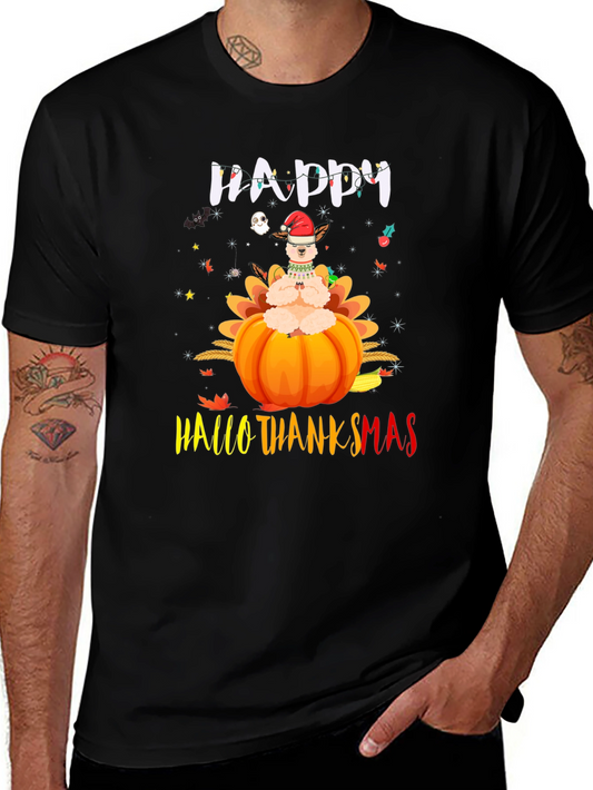Happy HalloThanksmas Llama T-Shirt