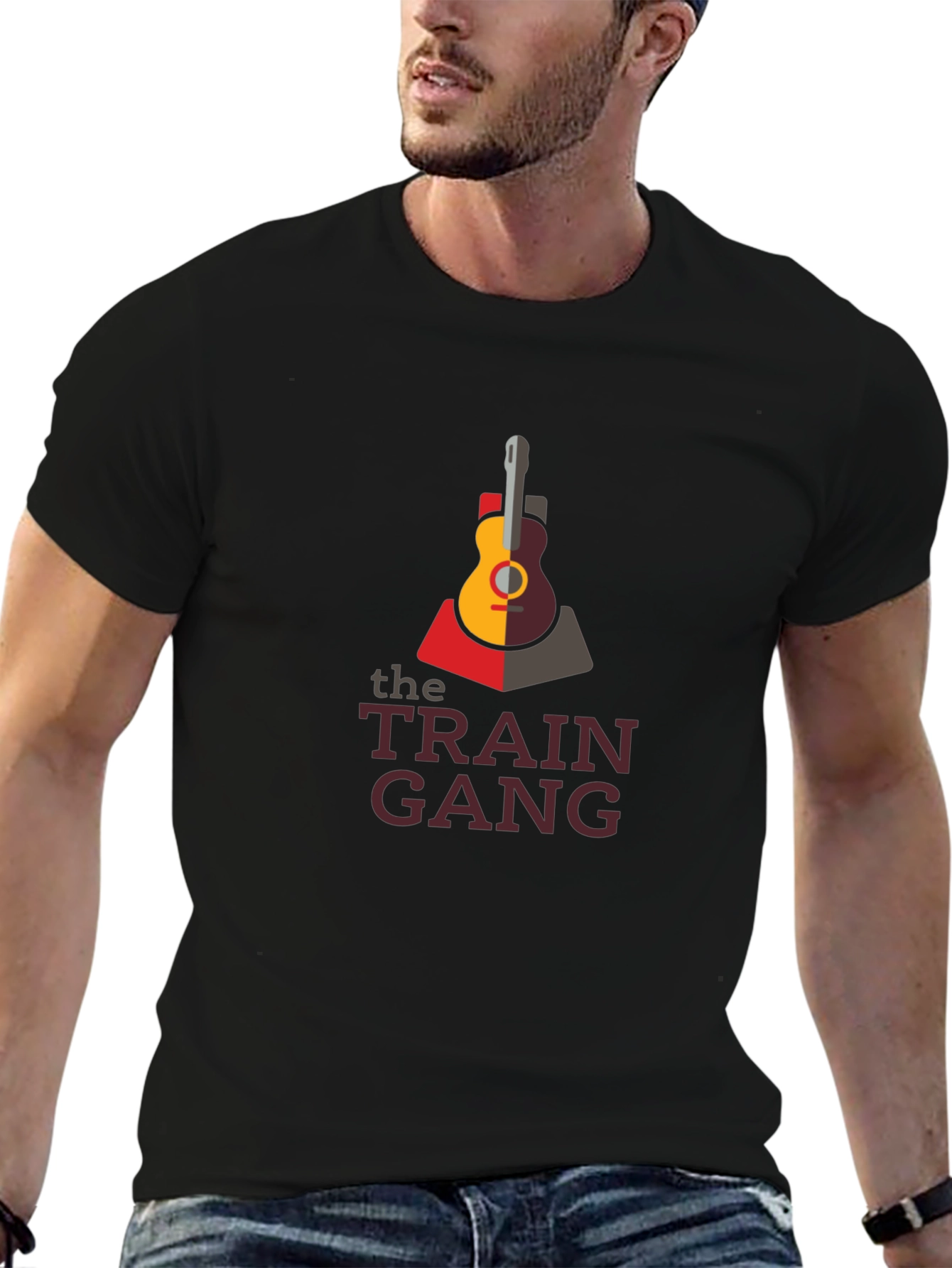 The Train Gang Graphic Tee - Black Cotton T-Shirt