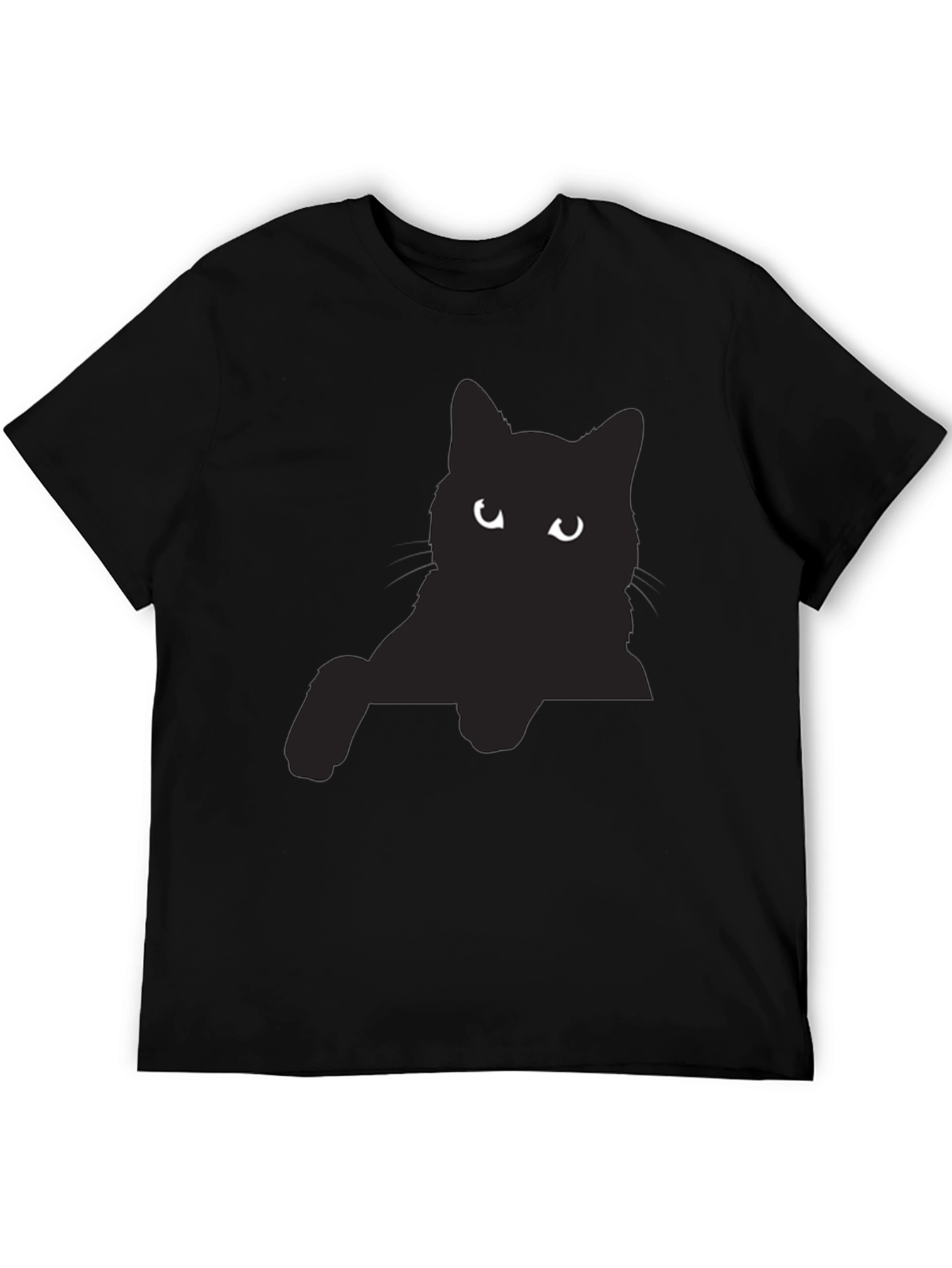 Black Cat Graphic Tee - Mens Casual T-Shirt