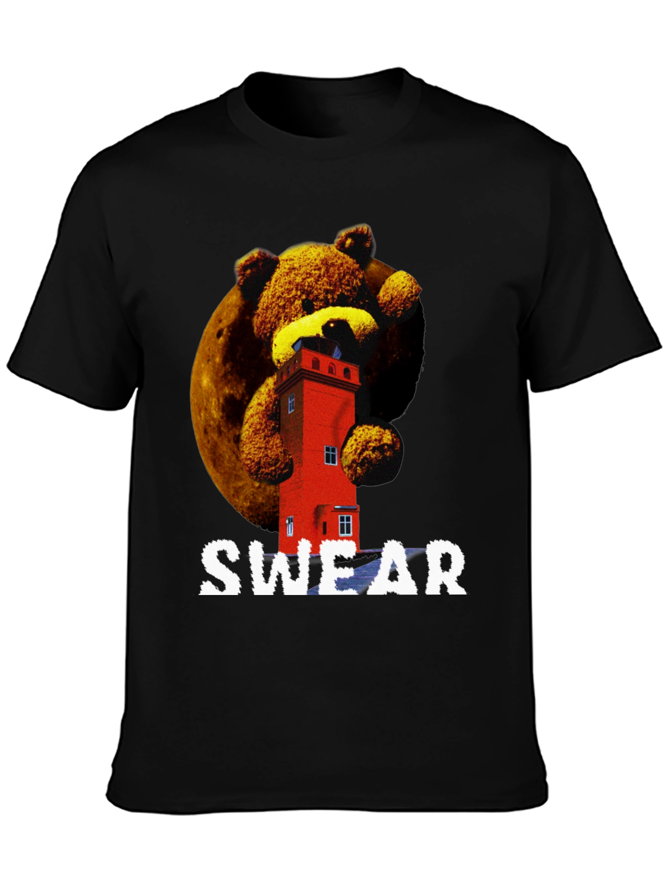 Novelty Graphic T-Shirt - Bear & Building