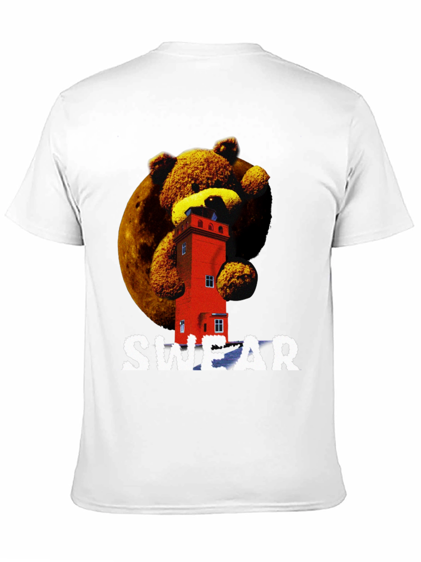 Novelty Graphic T-Shirt - Bear & Building