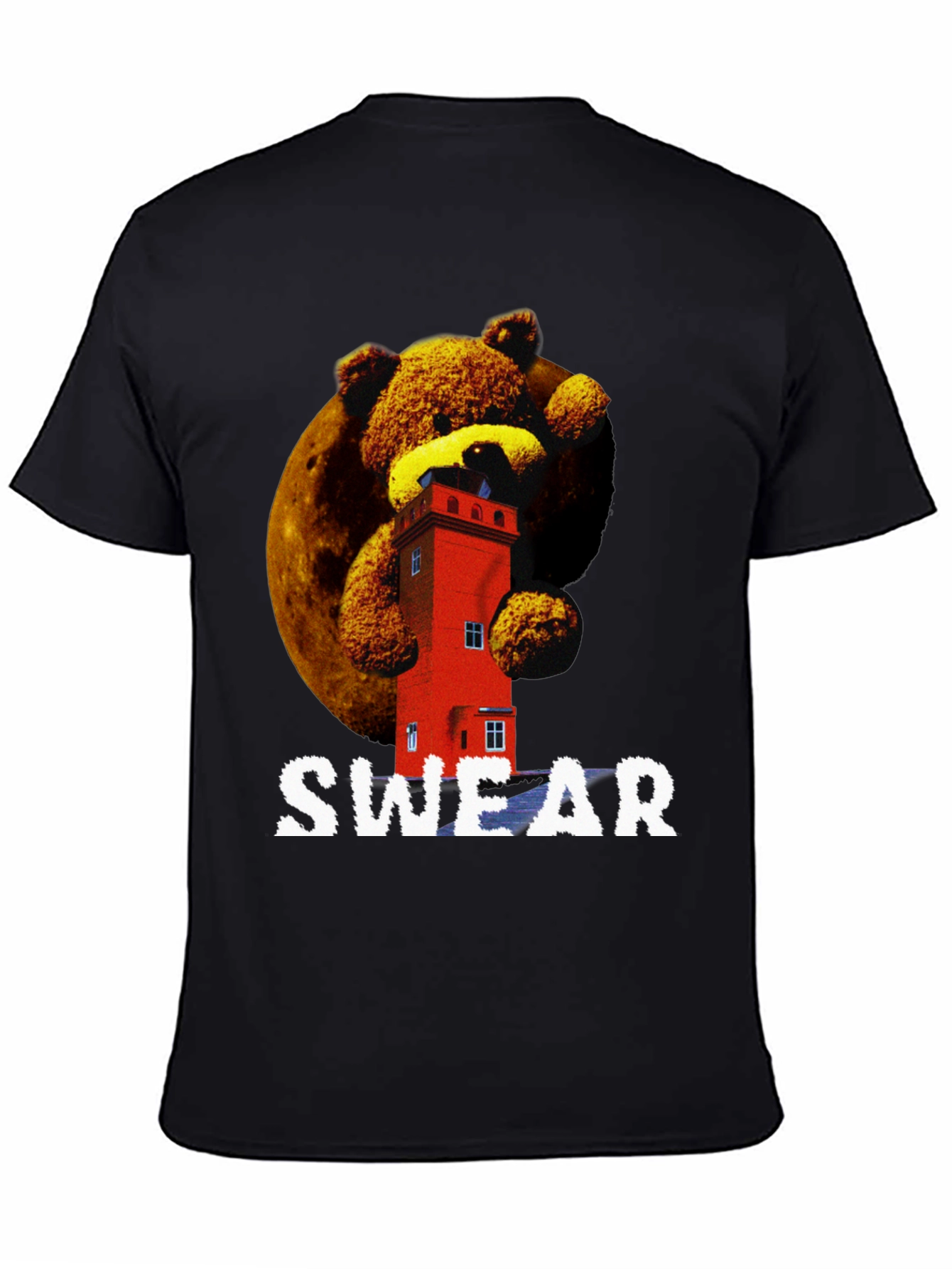 Novelty Graphic T-Shirt - Bear & Building