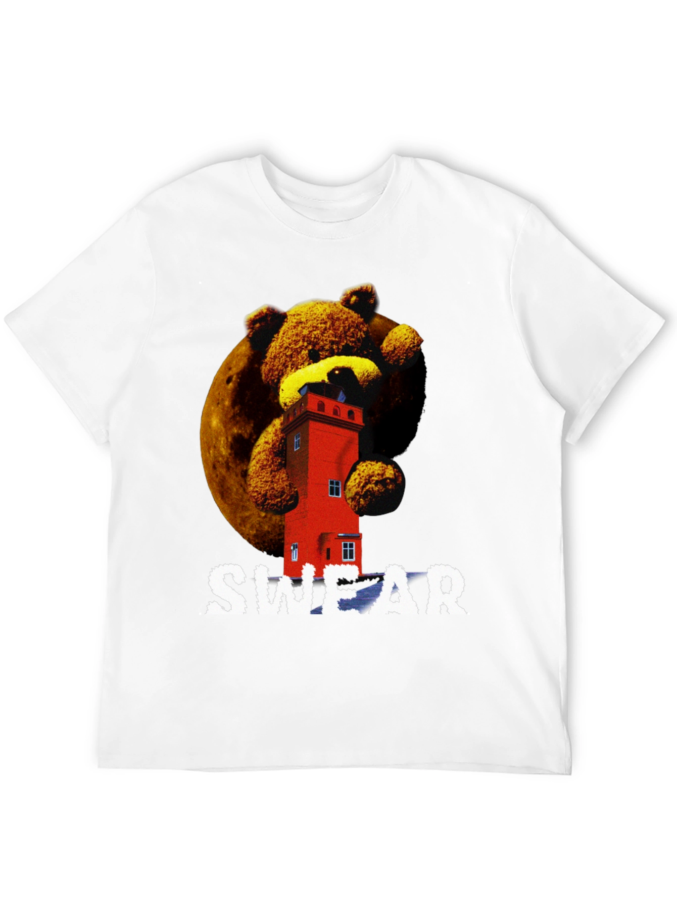 Novelty Graphic T-Shirt - Bear & Building