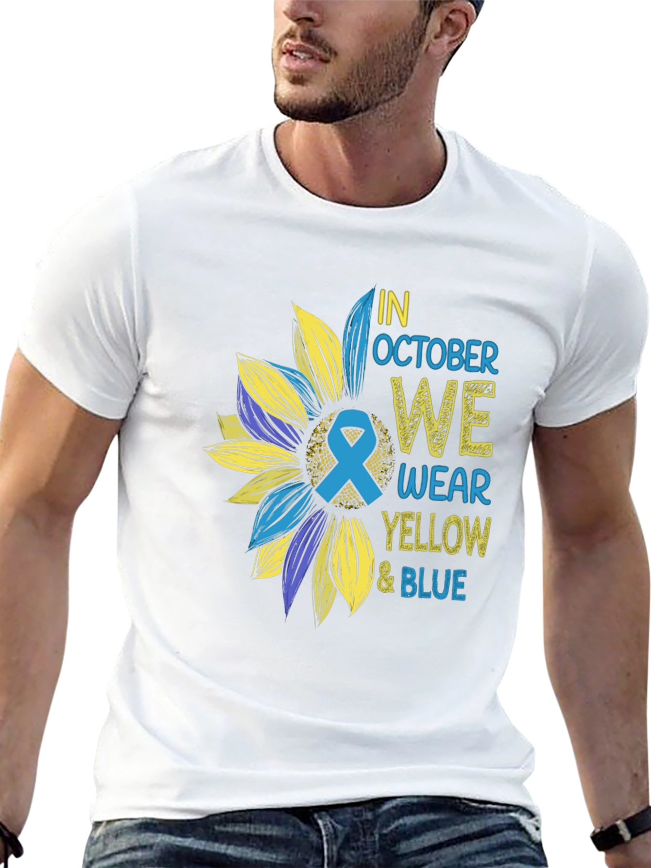 In October We Wear Yellow & Blue T-Shirt