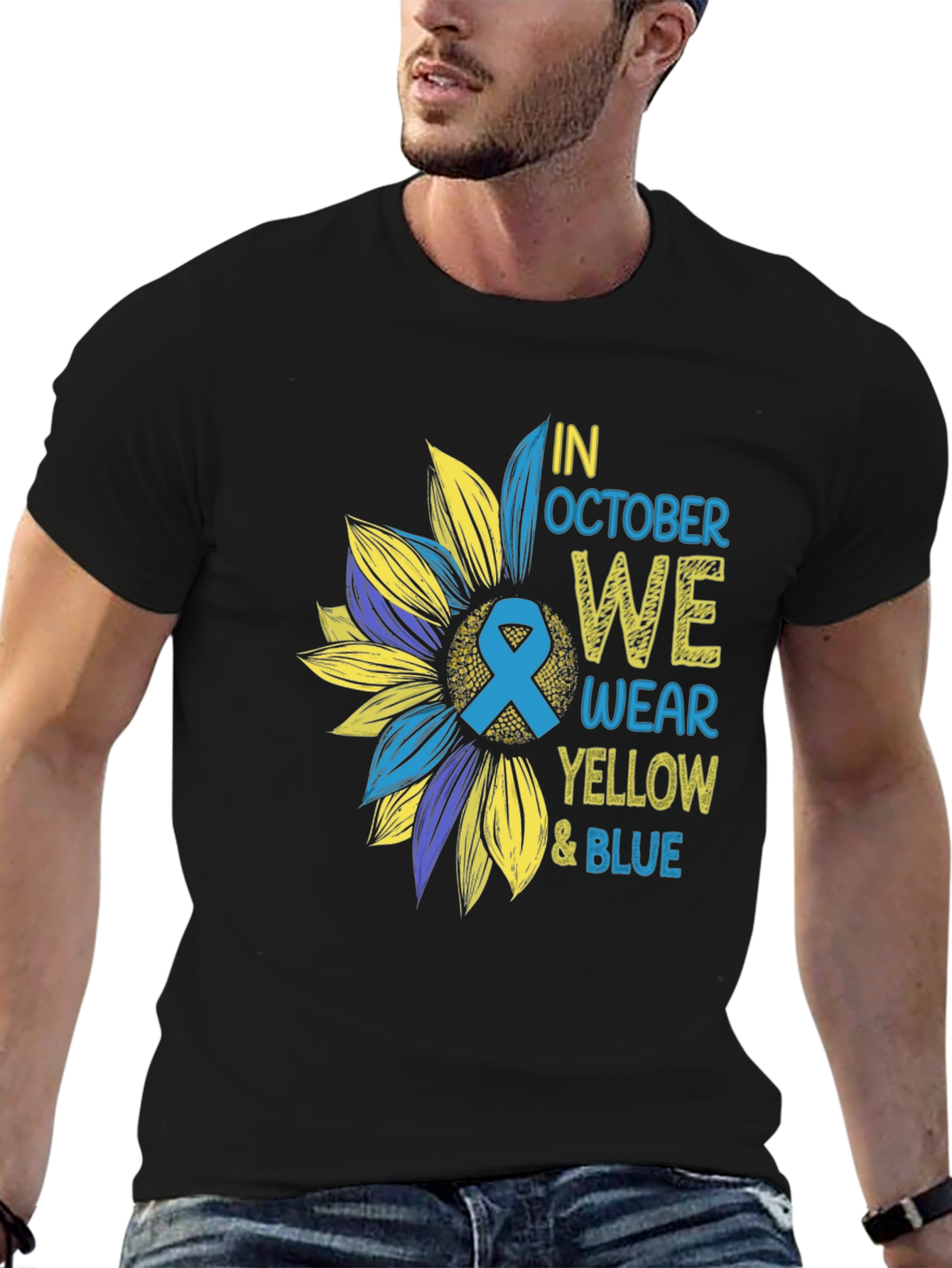 In October We Wear Yellow & Blue T-Shirt