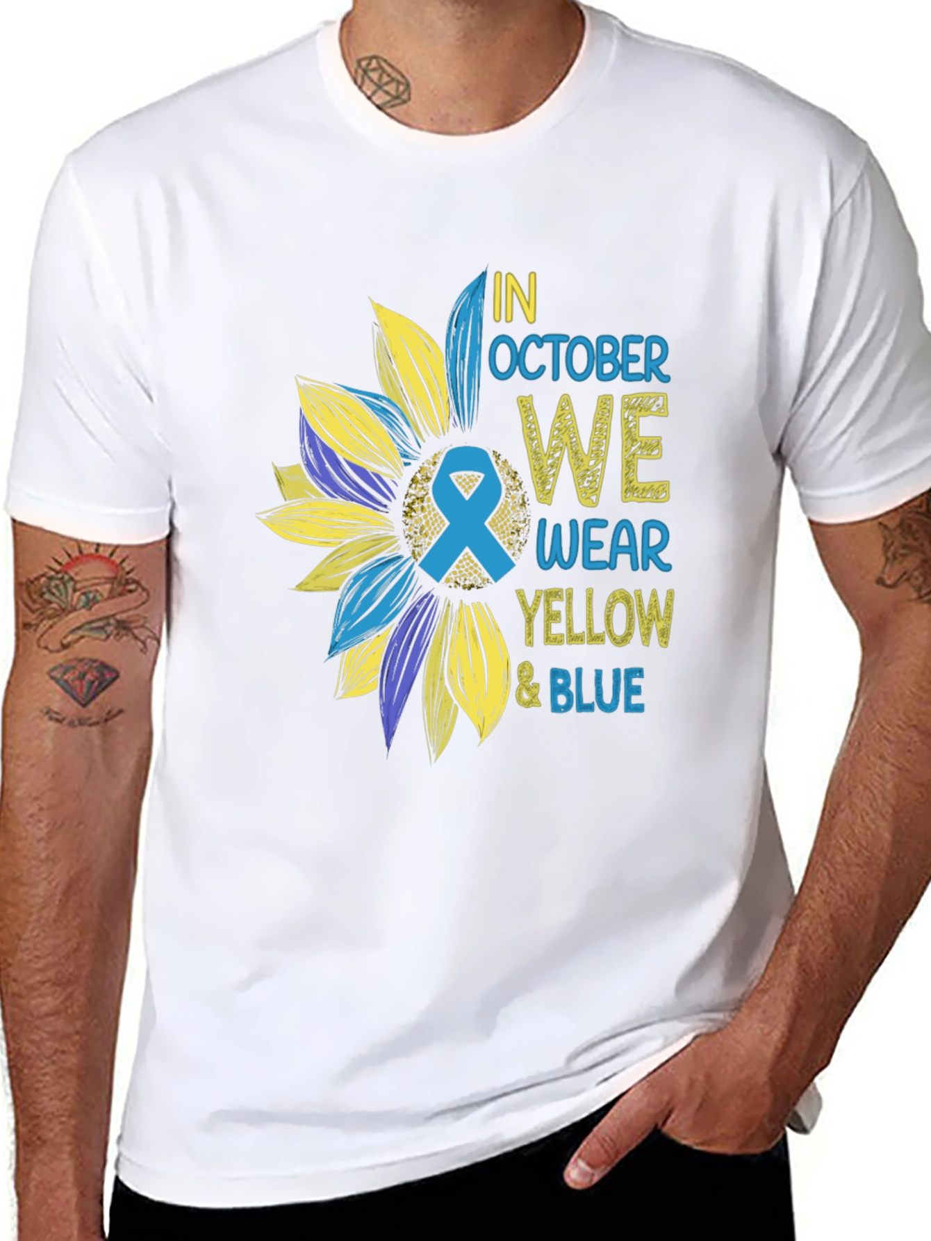 In October We Wear Yellow & Blue T-Shirt