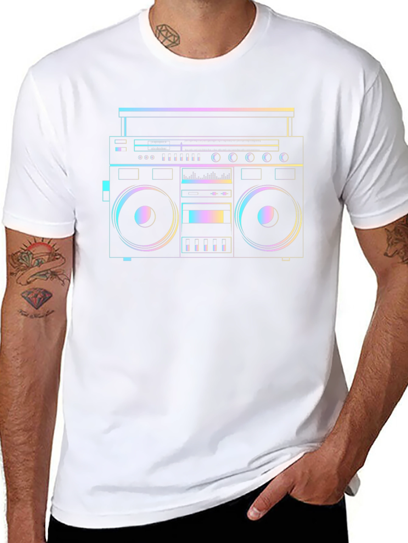 Retro Boombox Graphic Tee - Classic Cool