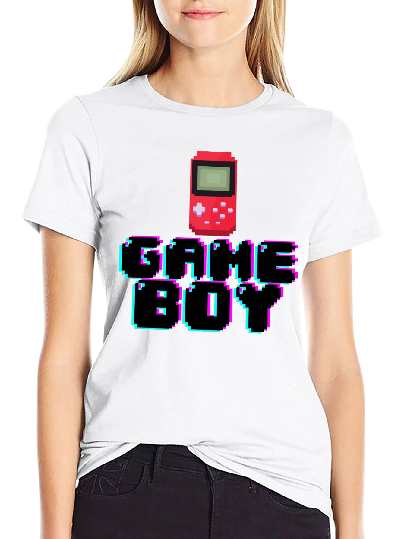 Pixel Game Boy Black T-Shirt