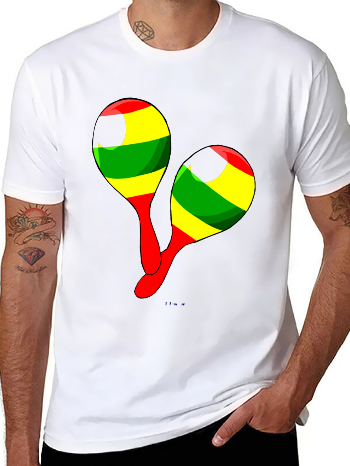 Rasta Maracas Graphic Tee - Reggae Music Shirt