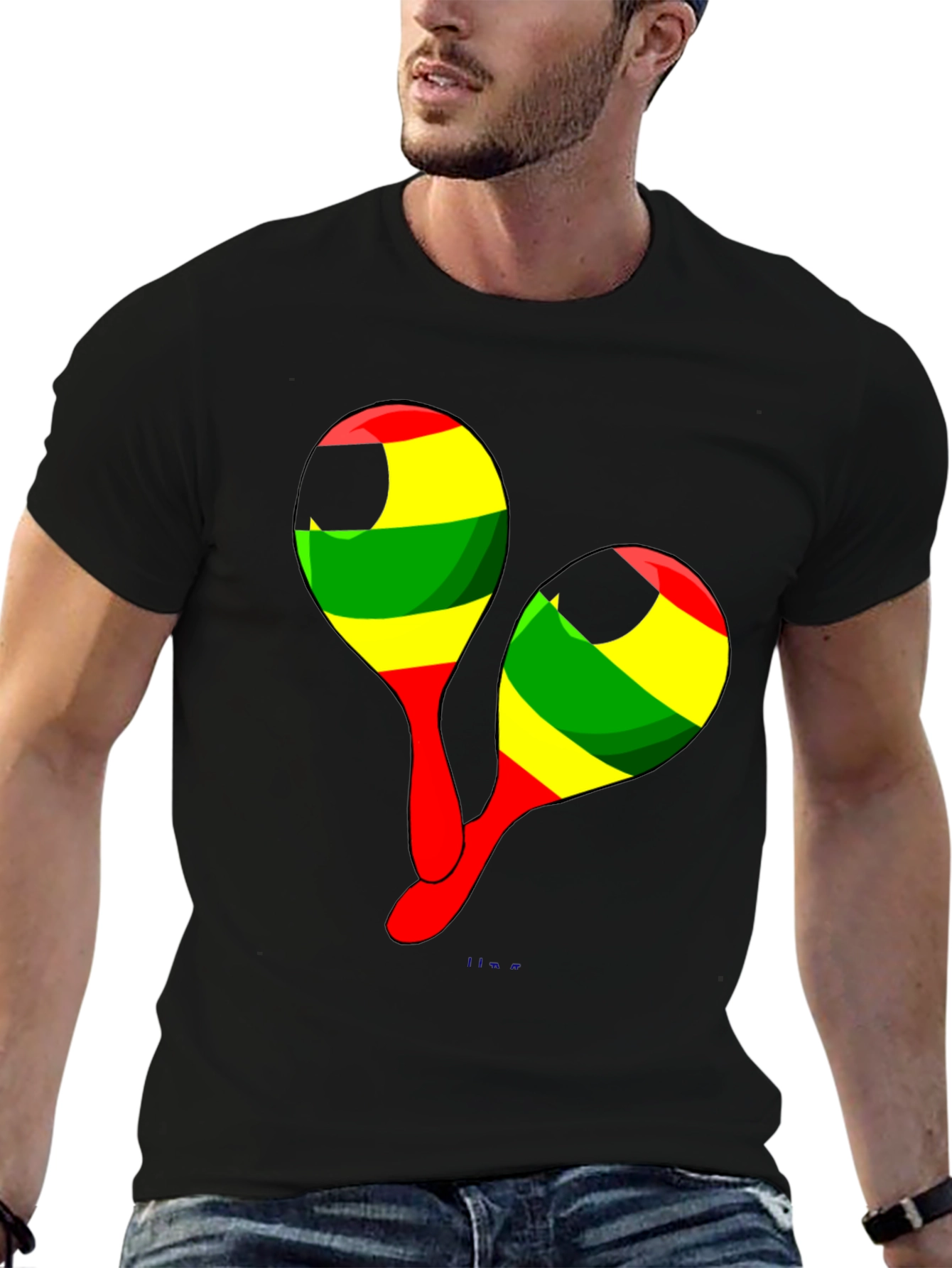 Rasta Maracas Graphic Tee - Reggae Music Shirt