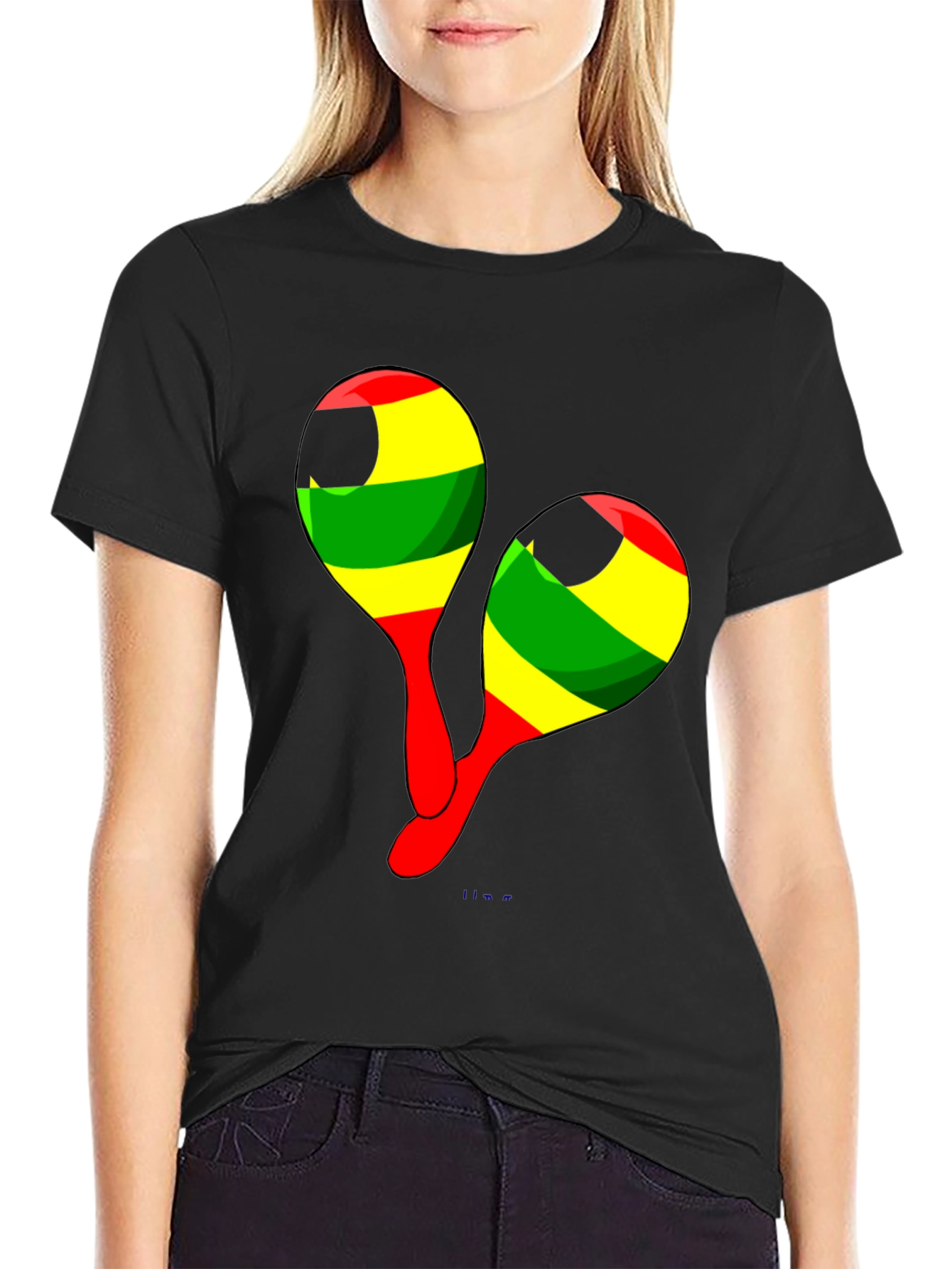 Rasta Maracas Graphic Tee - Reggae Music Shirt