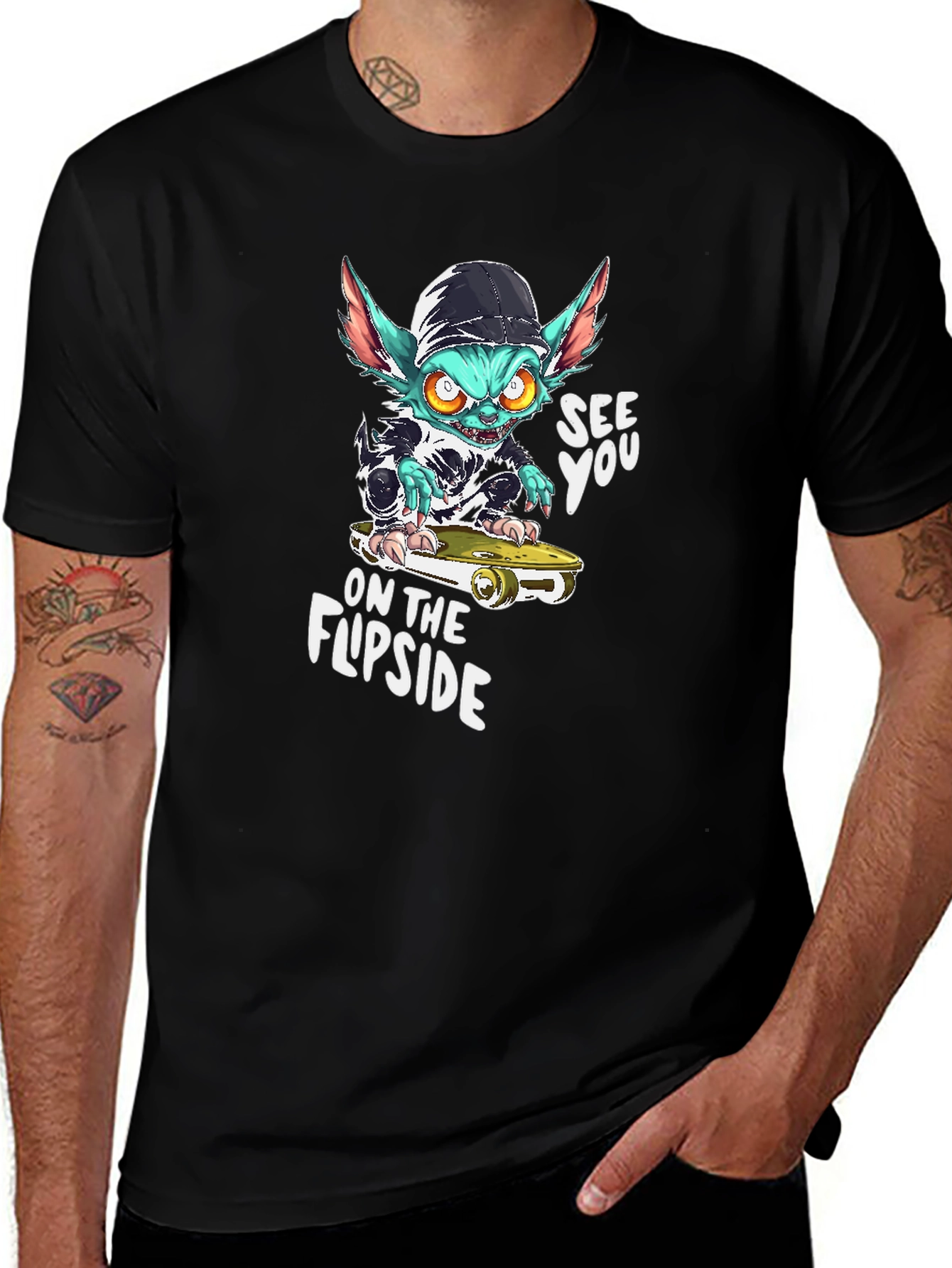 Skateboarding Gremlin Graphic T-Shirt