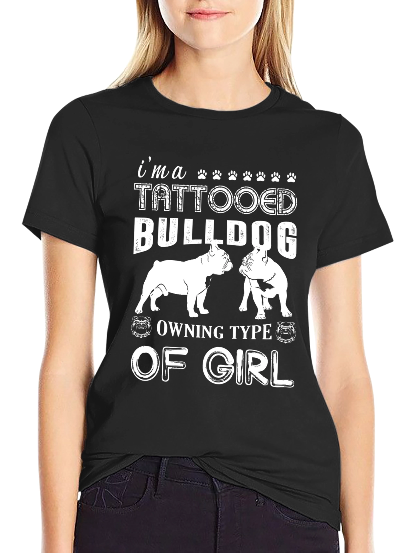 Tattooed Bulldog Girl T-Shirt
