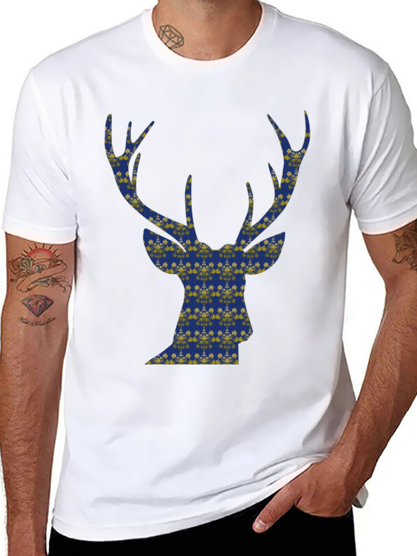 Deer Silhouette T-Shirt - Stylish Holiday Graphic Tee