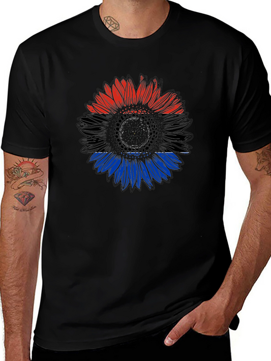 Ukraine Flag Sunflower Black T-Shirt