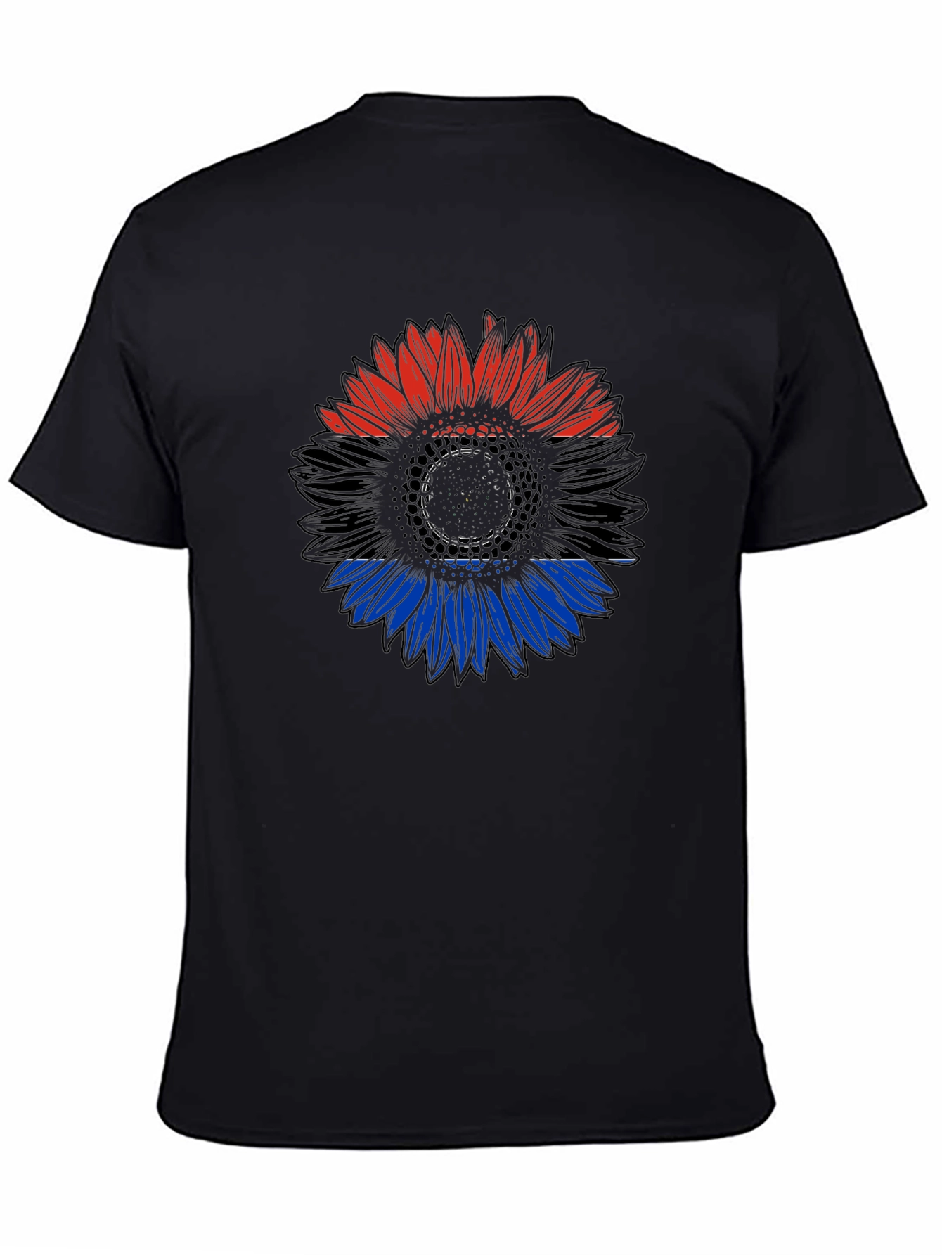 Ukraine Flag Sunflower Black T-Shirt