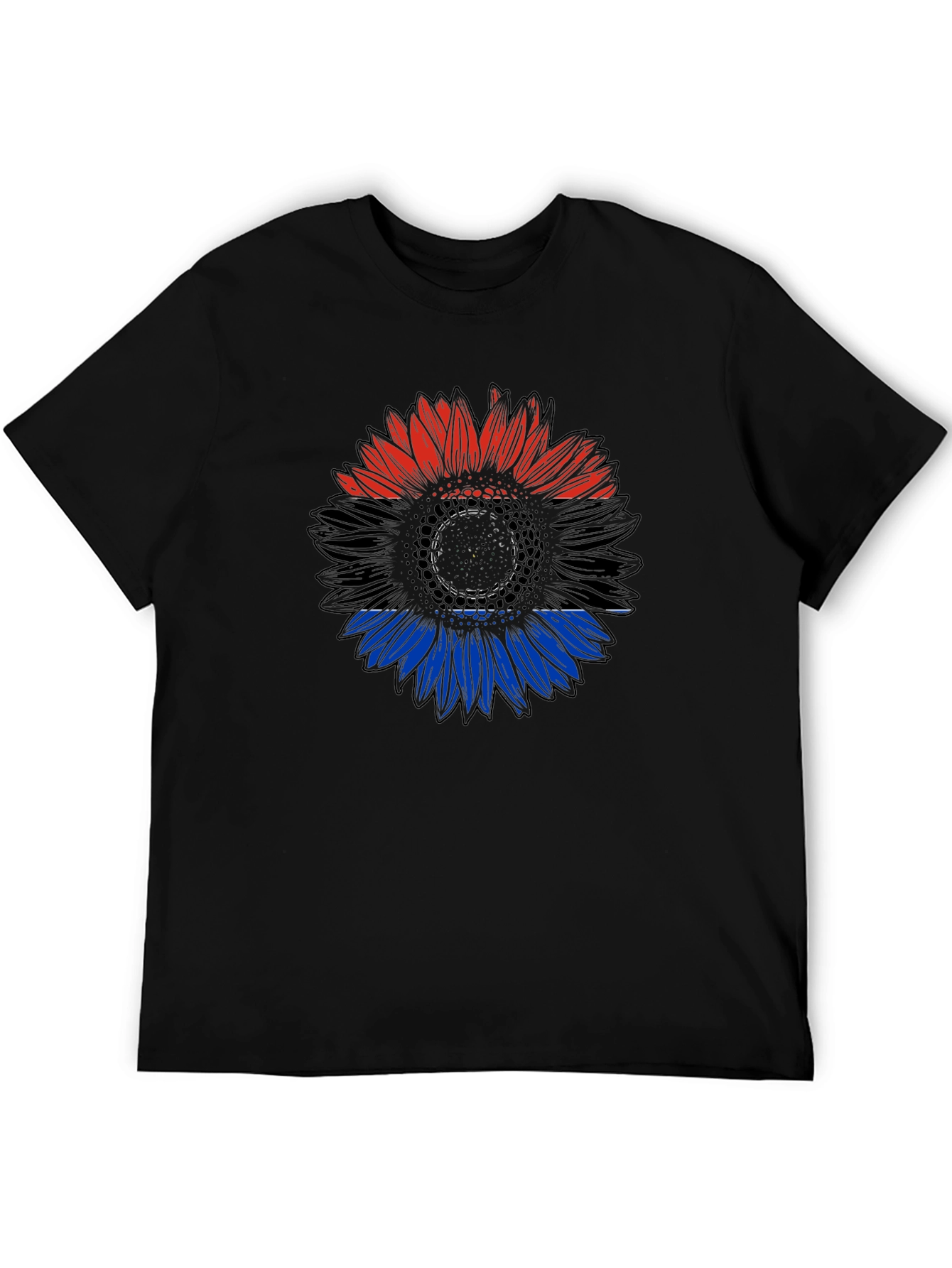 Ukraine Flag Sunflower Black T-Shirt