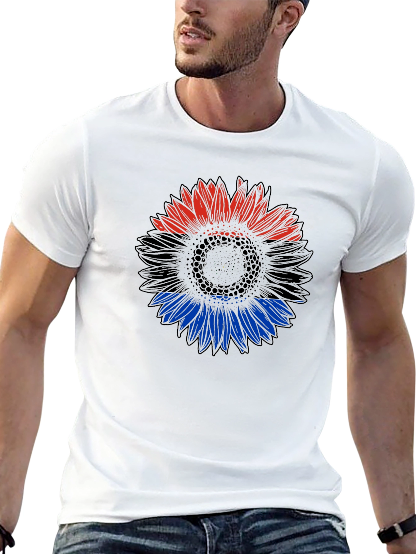 Ukraine Flag Sunflower Black T-Shirt