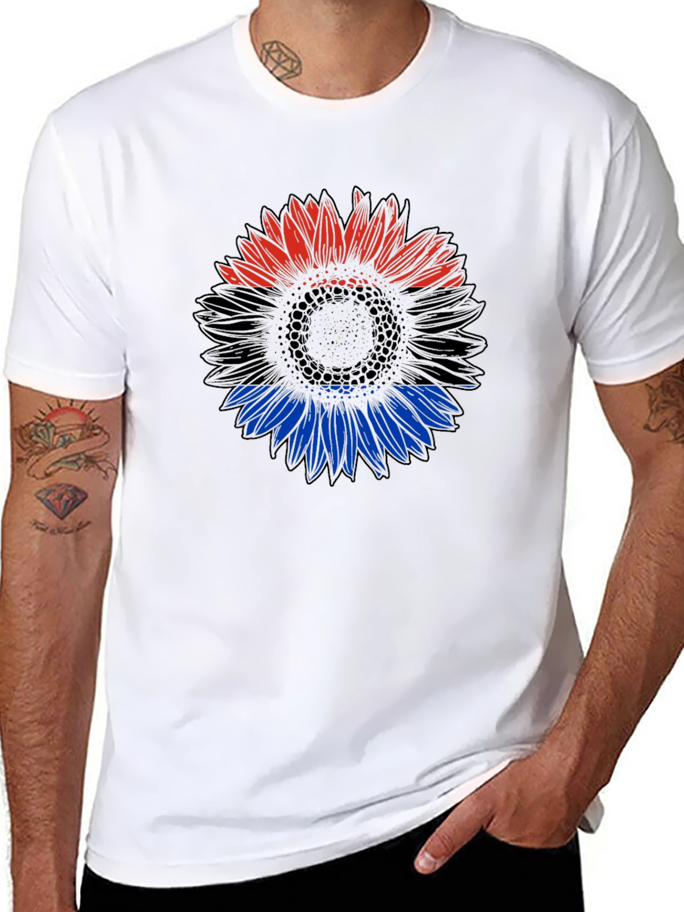 Ukraine Flag Sunflower Black T-Shirt