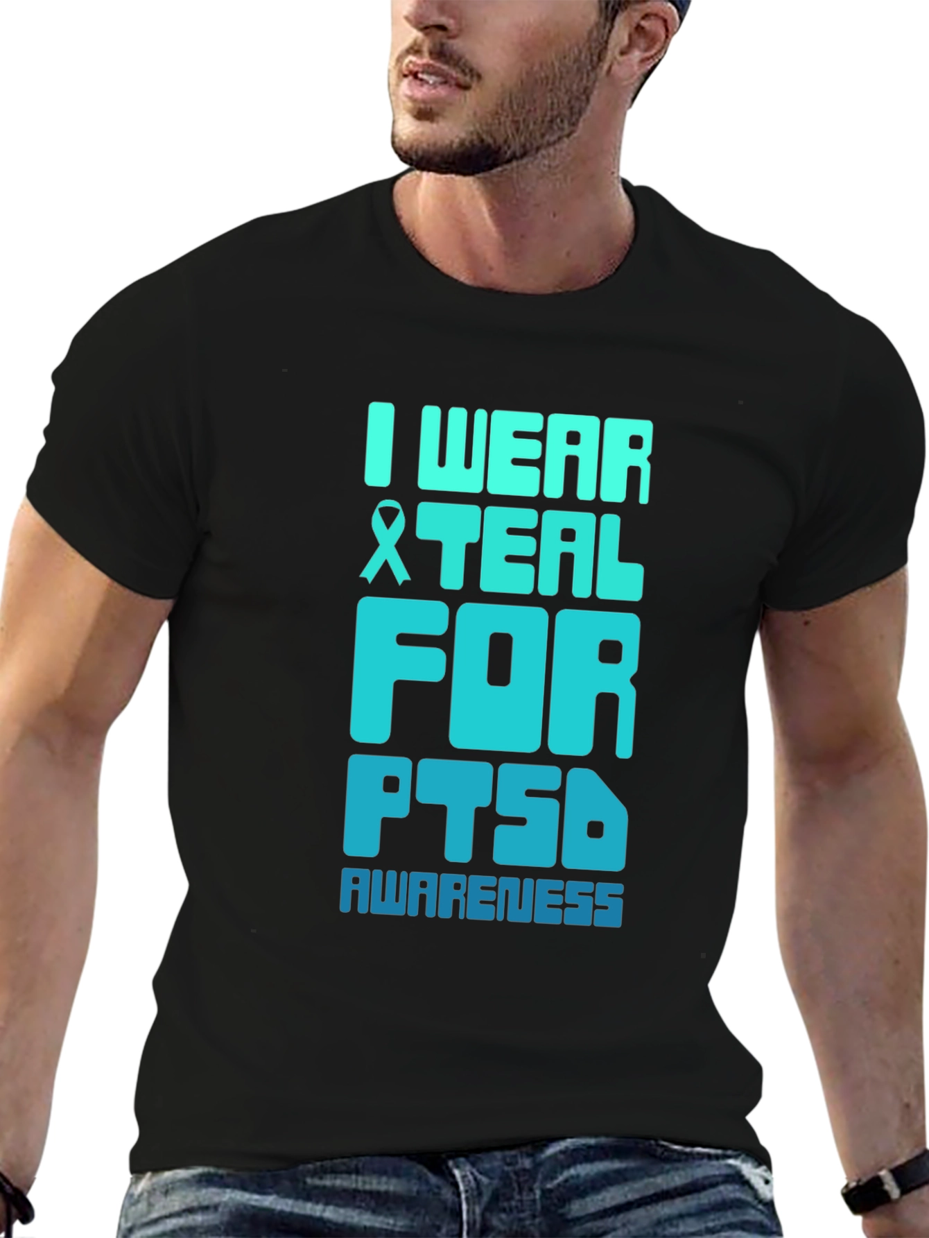 Teal PTSD Awareness Graphic T-Shirt