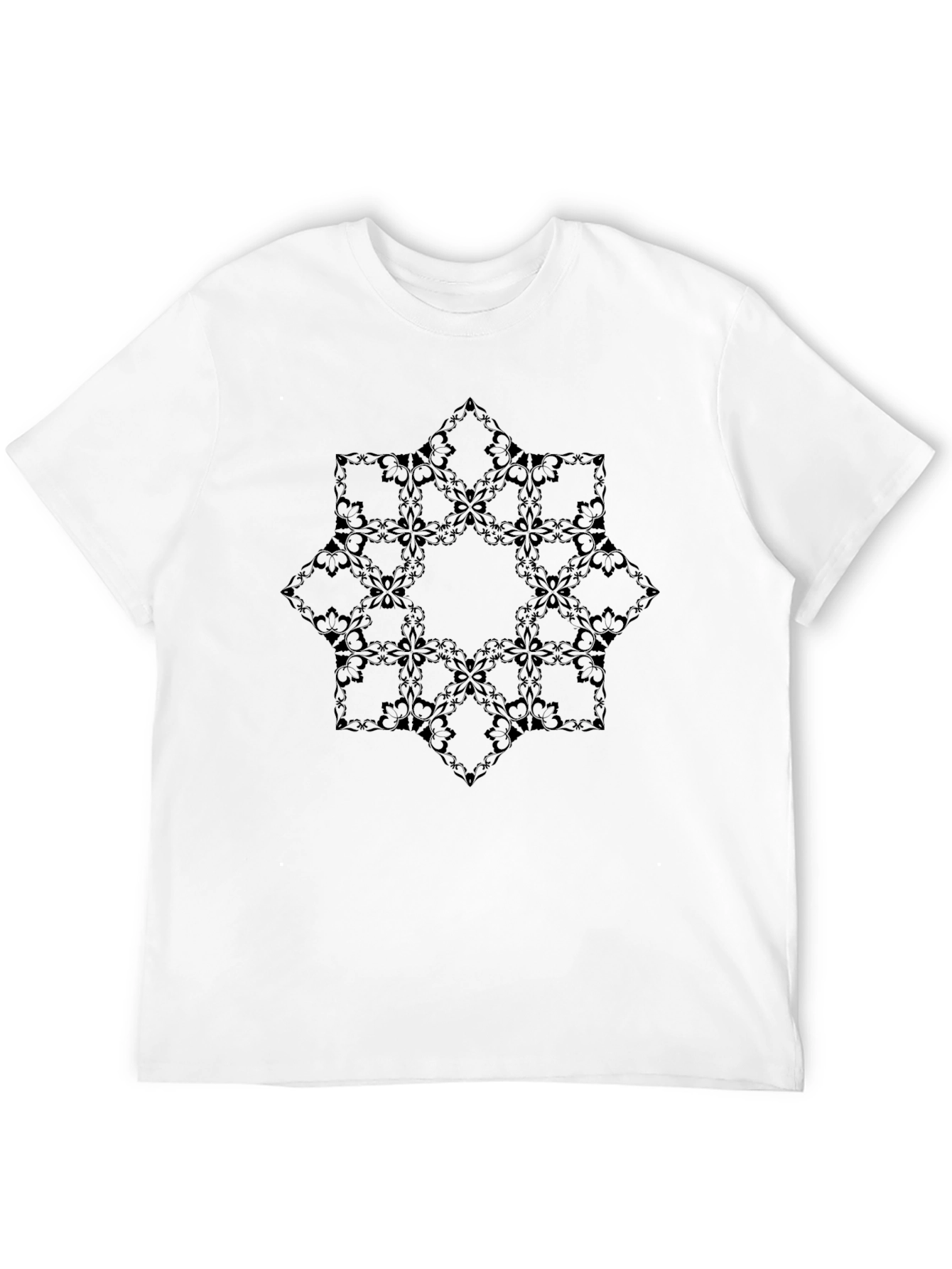 Stylish Black Geometric Pattern Tee for Men