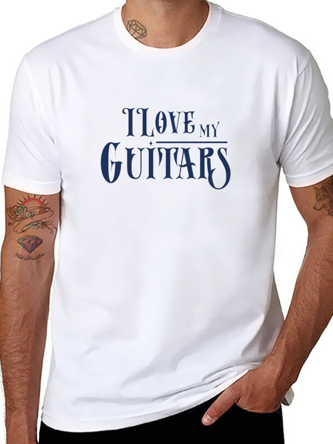 I Love My Guitars Graphic T-Shirt - Classic Style