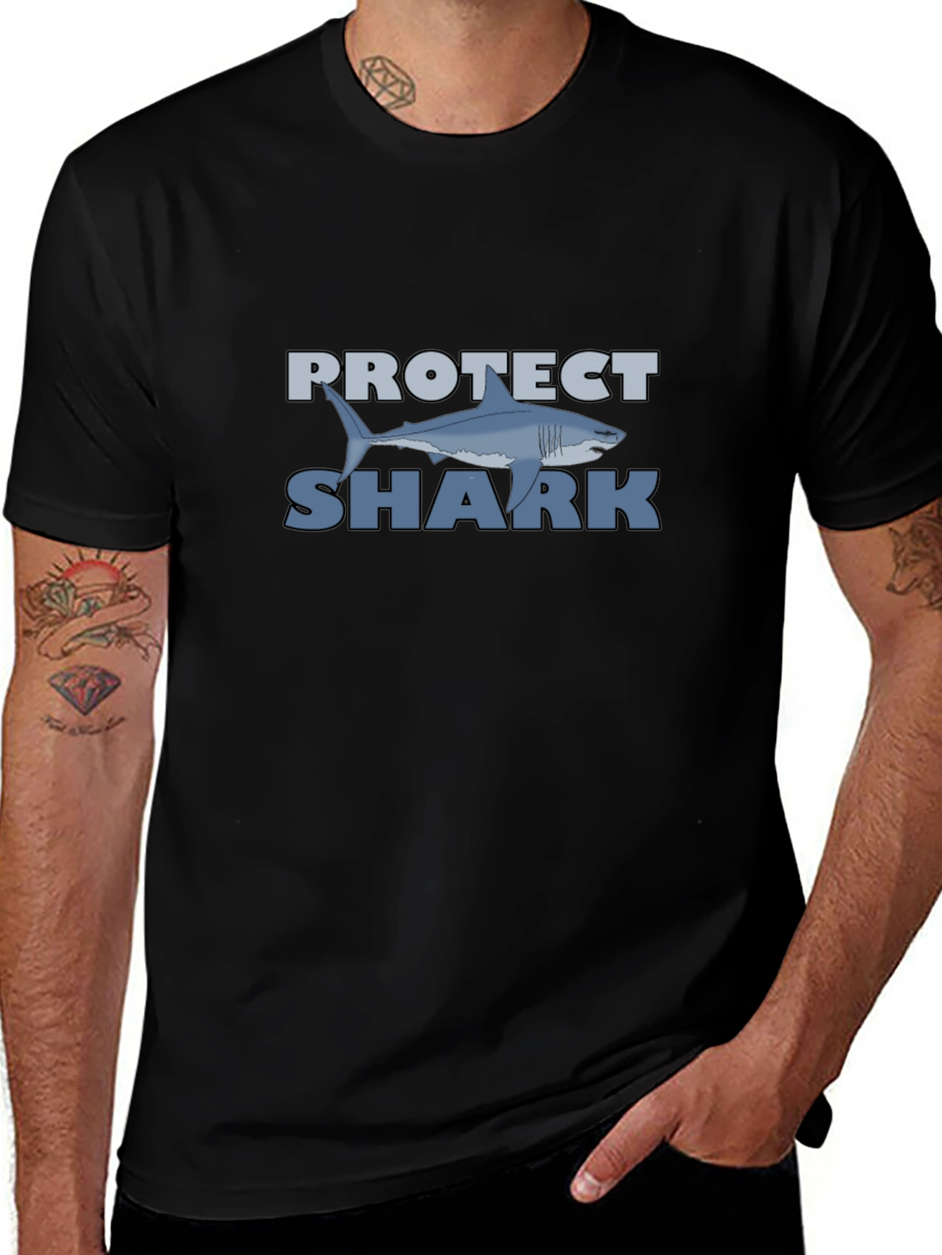 Protect Shark Graphic T-Shirt -  Ocean Conservation Tee
