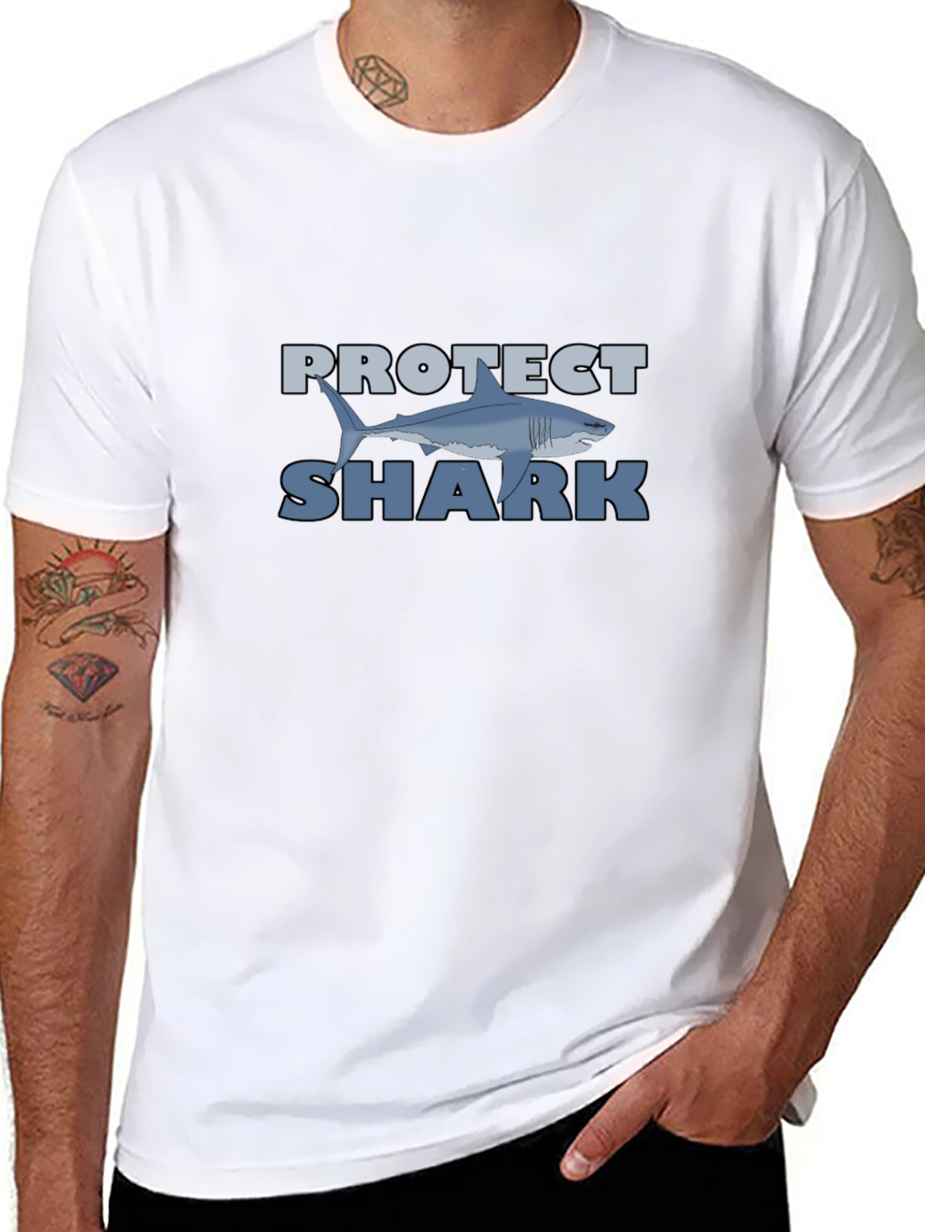 Protect Shark Graphic T-Shirt -  Ocean Conservation Tee