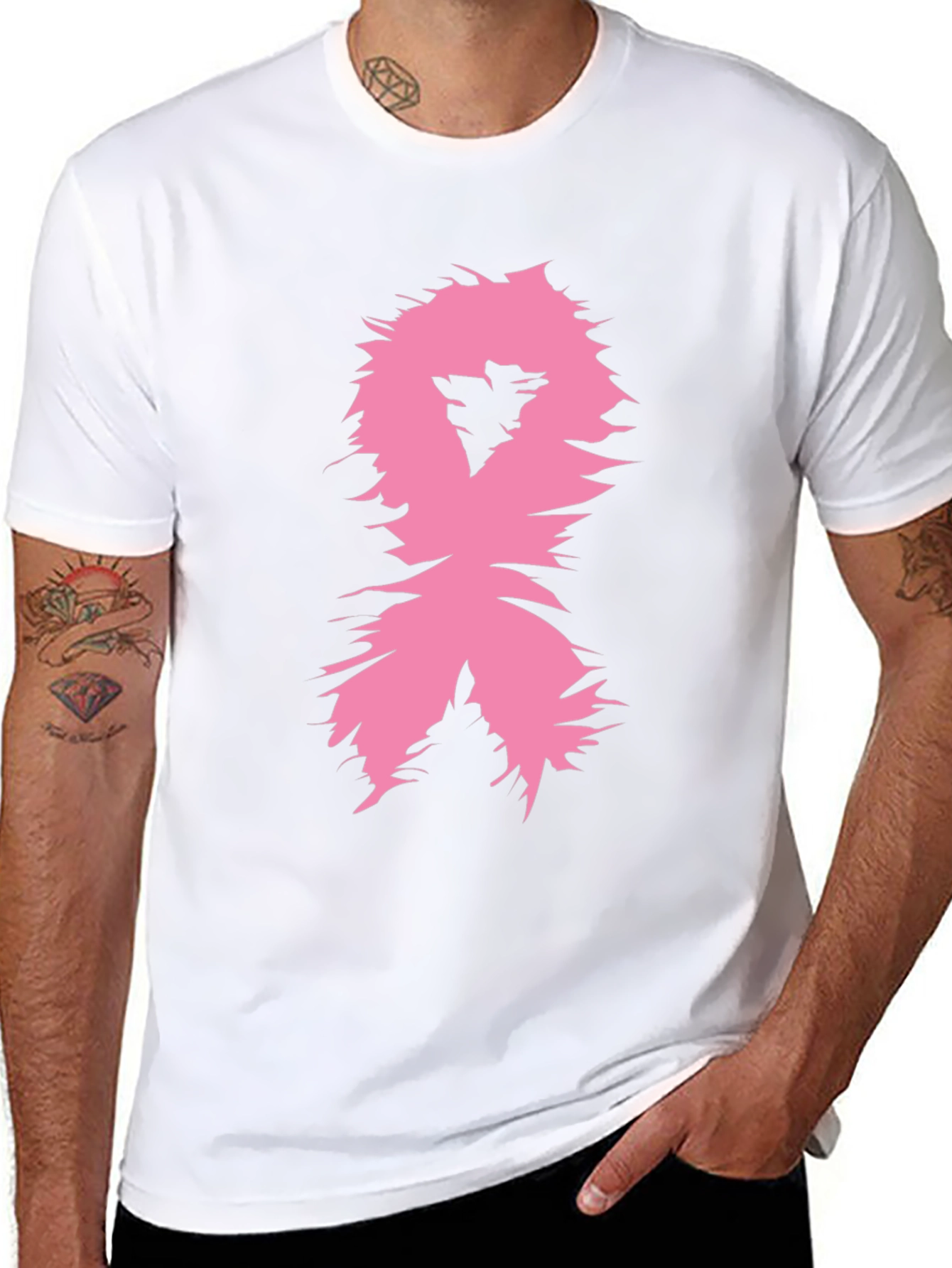 Pink Ribbon Awareness T-Shirt - Black