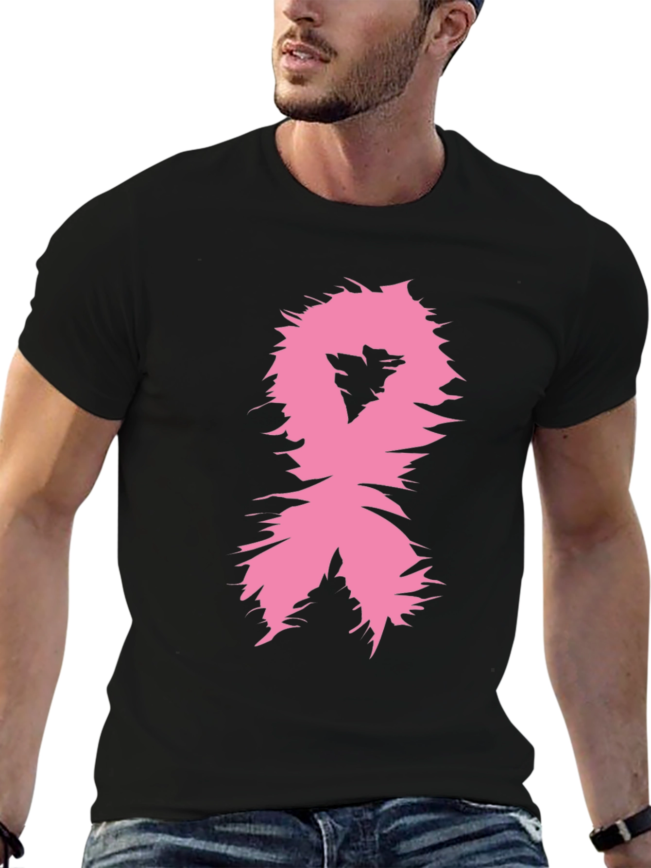 Pink Ribbon Awareness T-Shirt - Black