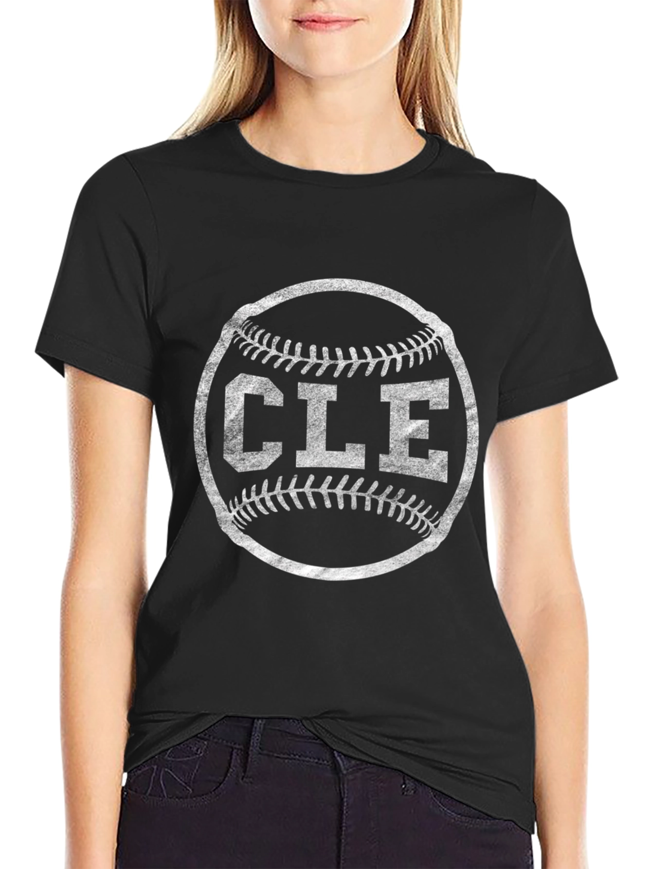 CLE Baseball T-Shirt - Distressed Design