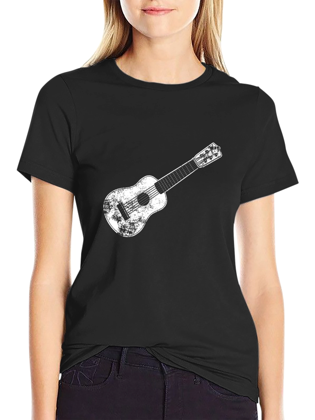 Distressed Guitar Graphic Black Tee