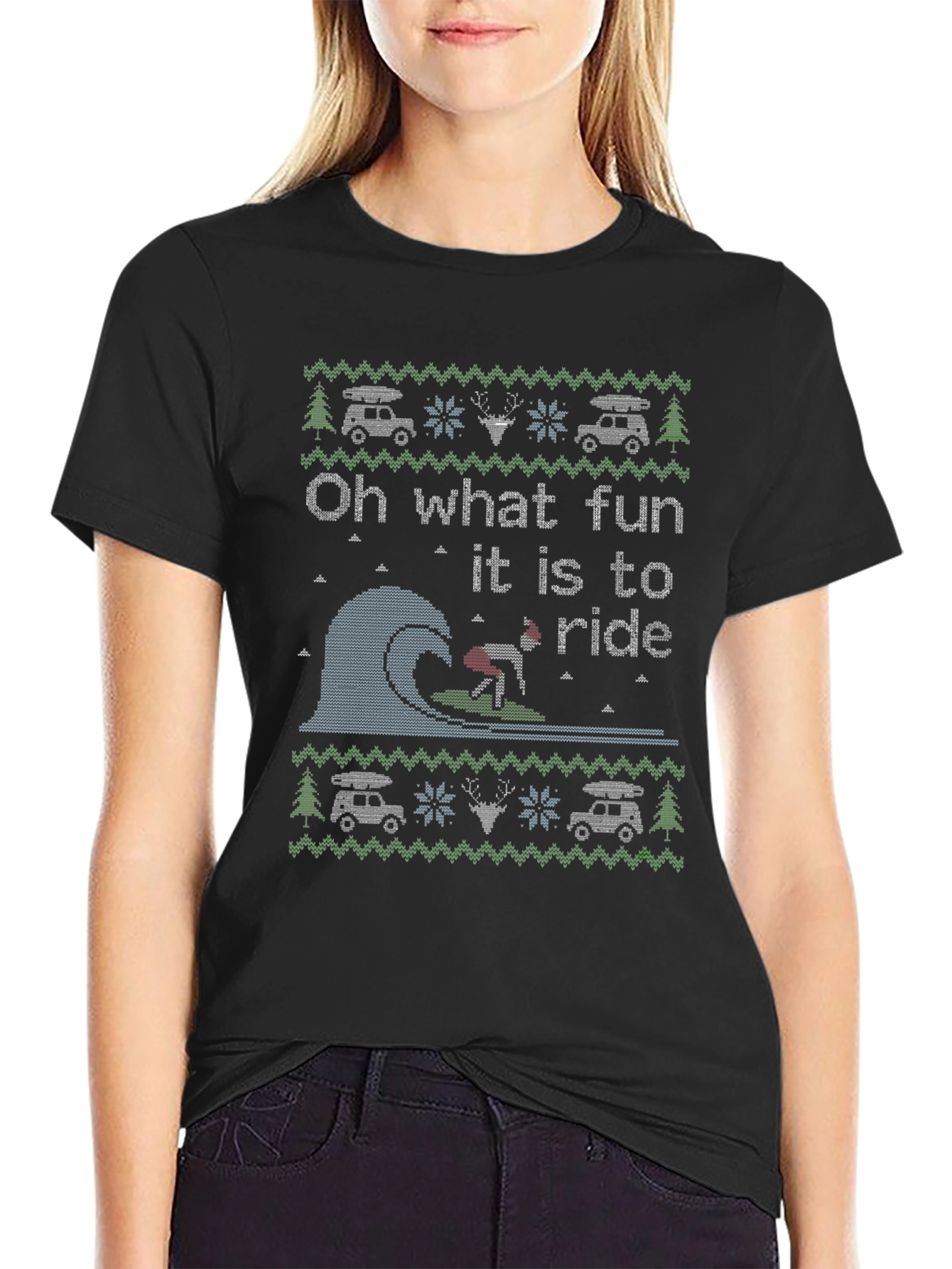 Humorous Oh What Fun to Ride Christmas T-Shirt