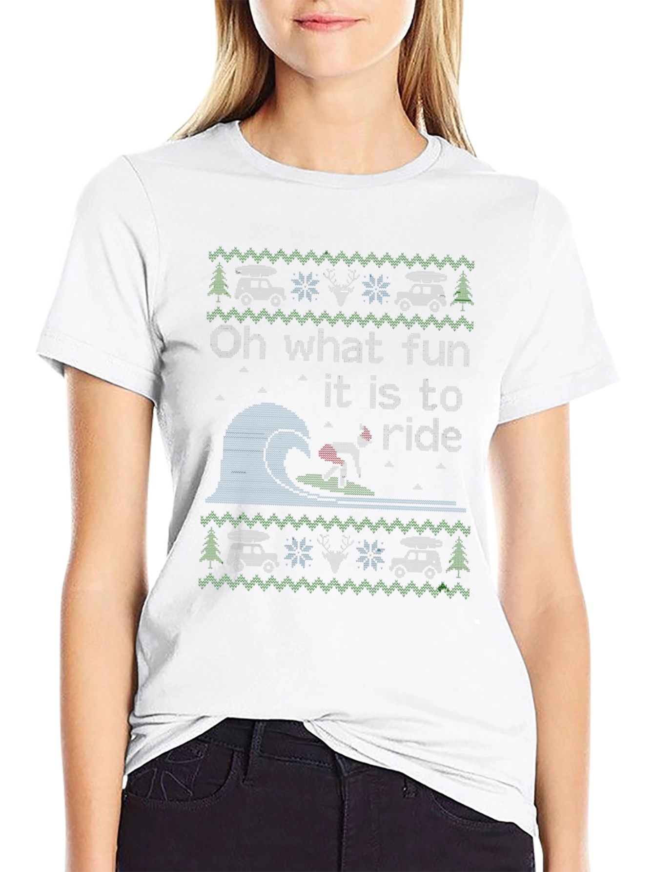 Humorous Oh What Fun to Ride Christmas T-Shirt