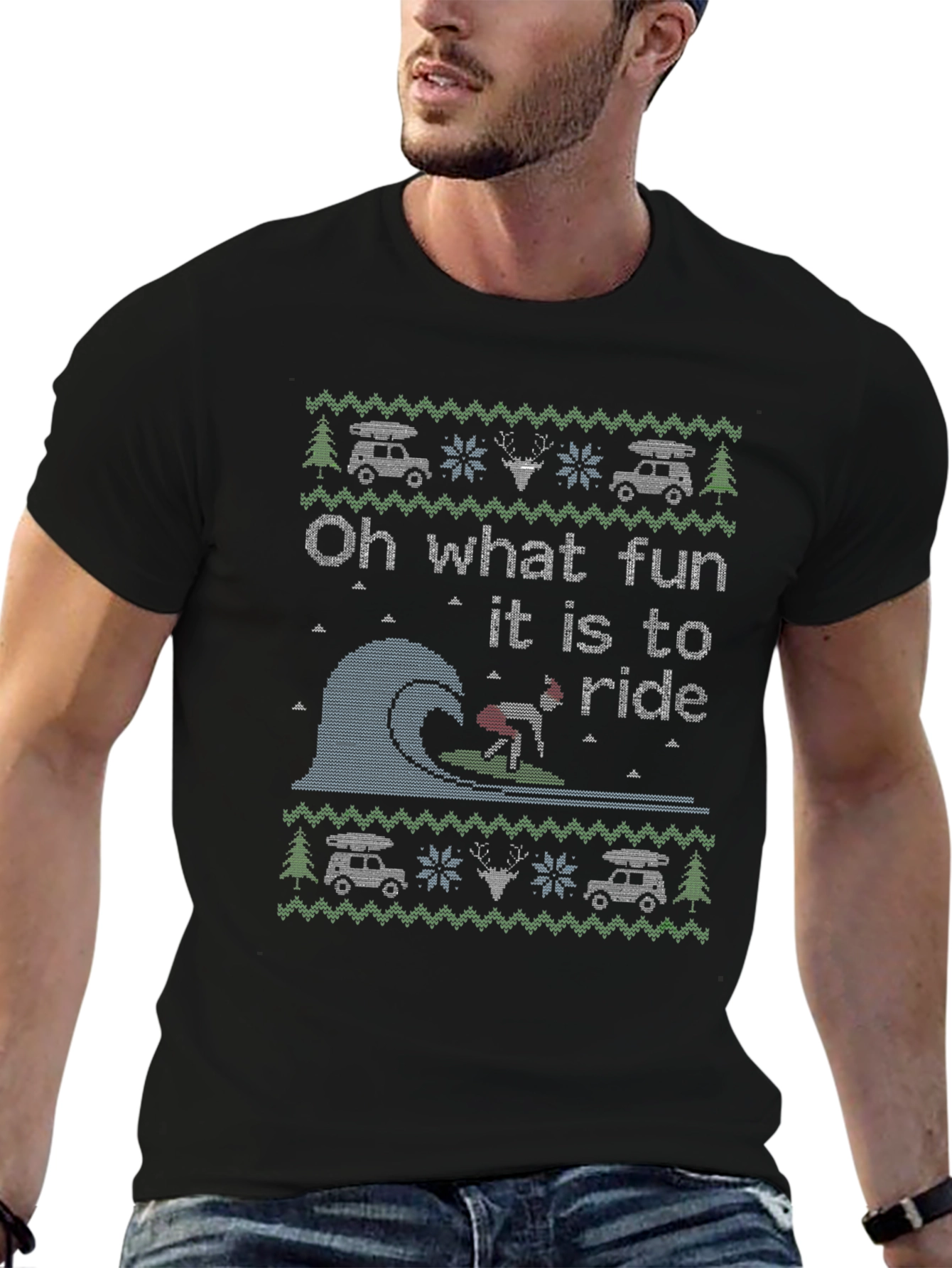 Humorous Oh What Fun to Ride Christmas T-Shirt