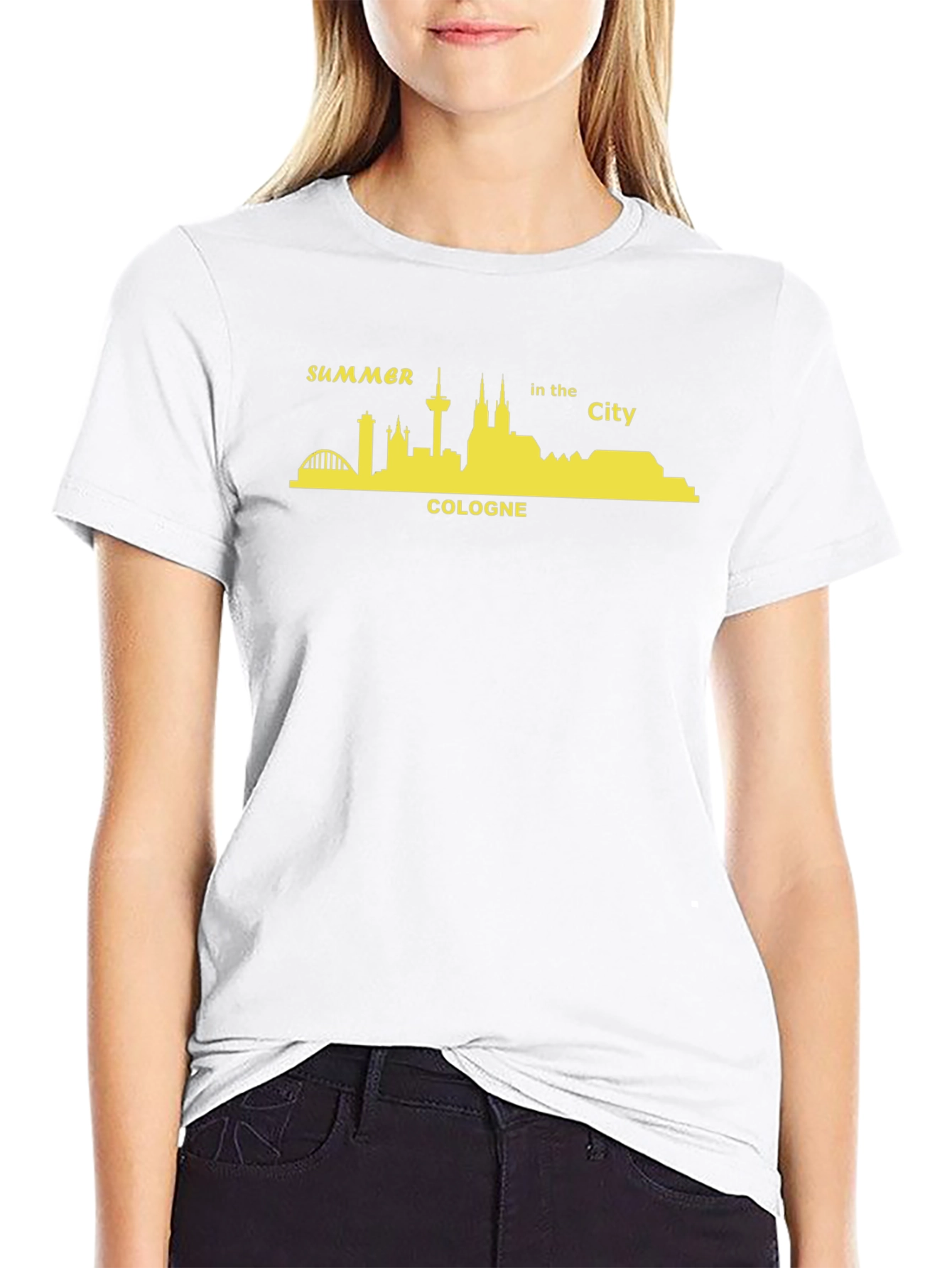 Cologne Summer City Skyline Graphic T-Shirt