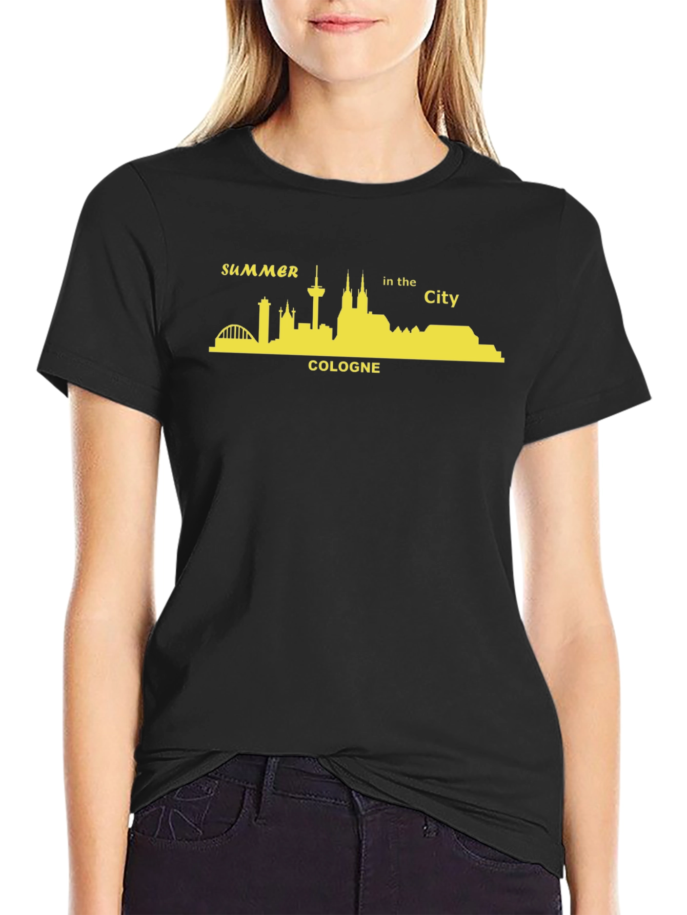 Cologne Summer City Skyline Graphic T-Shirt