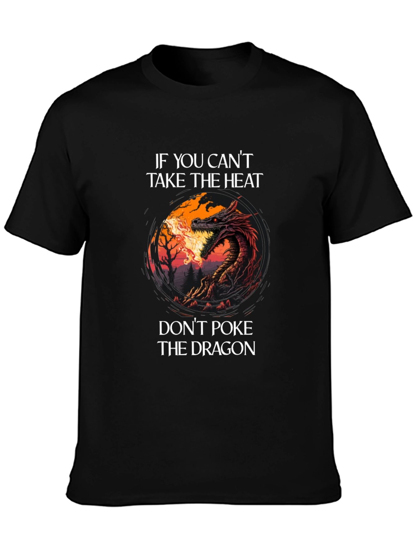 Dragon Heat Graphic Tee - Mens Black T-Shirt