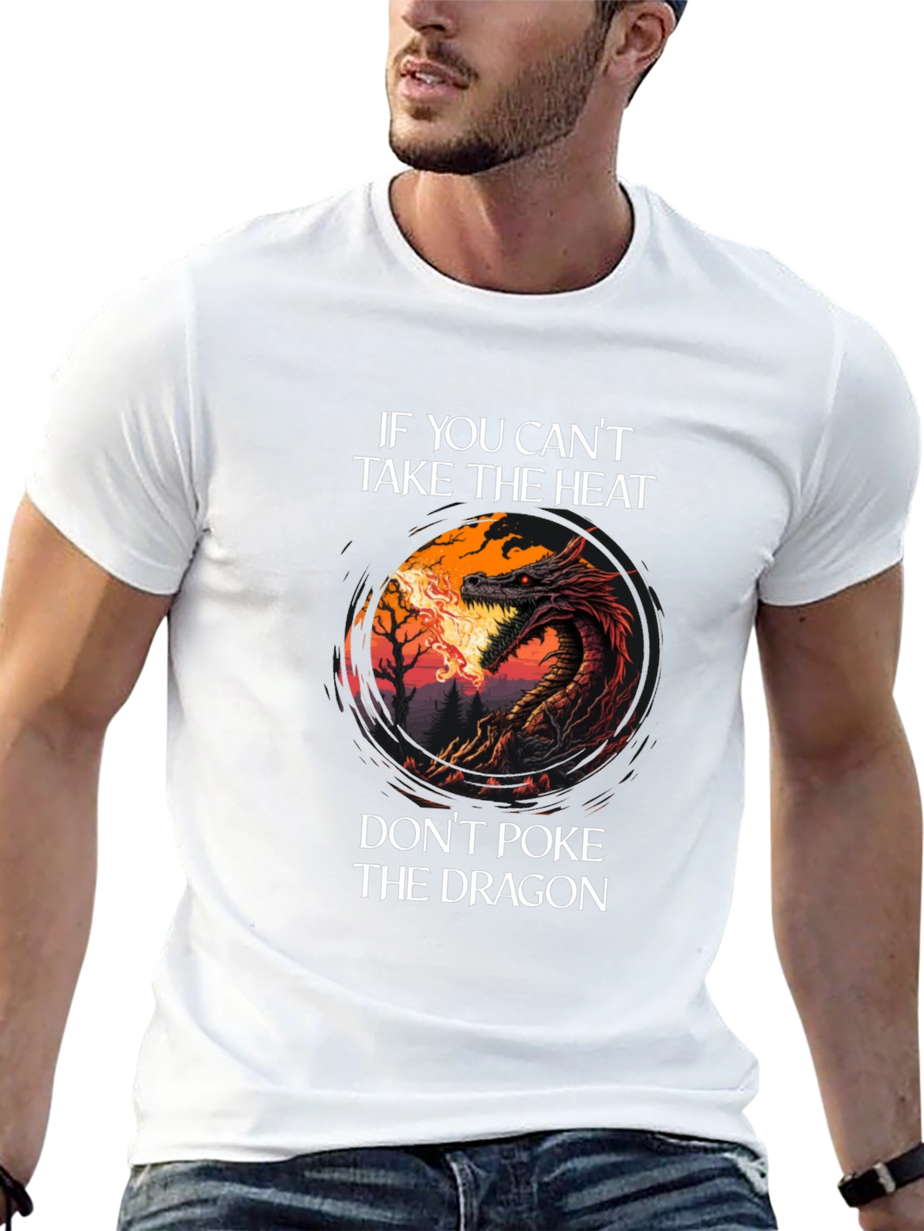 Dragon Heat Graphic Tee - Mens Black T-Shirt
