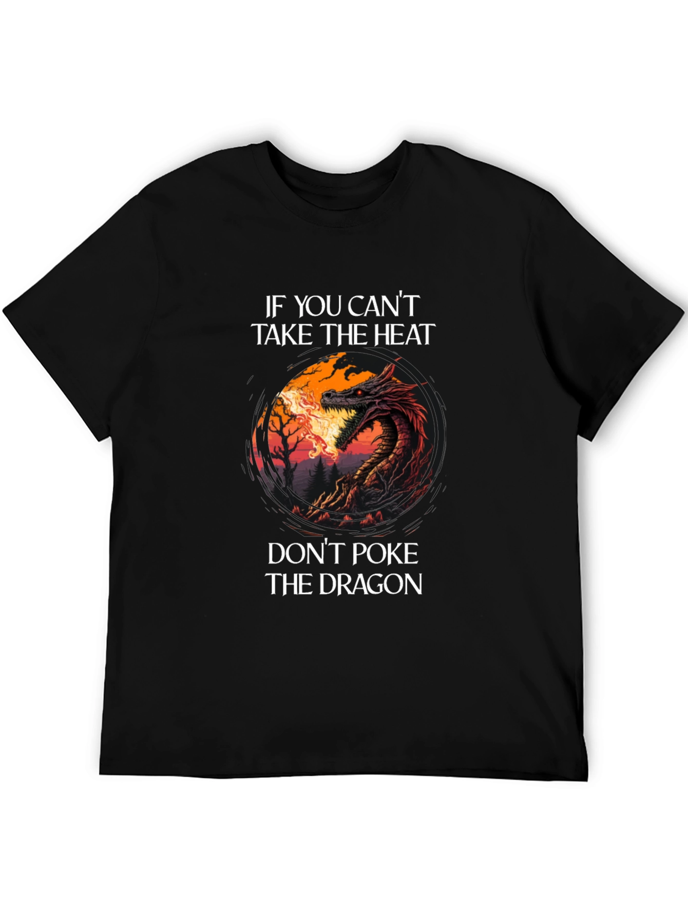 Dragon Heat Graphic Tee - Mens Black T-Shirt