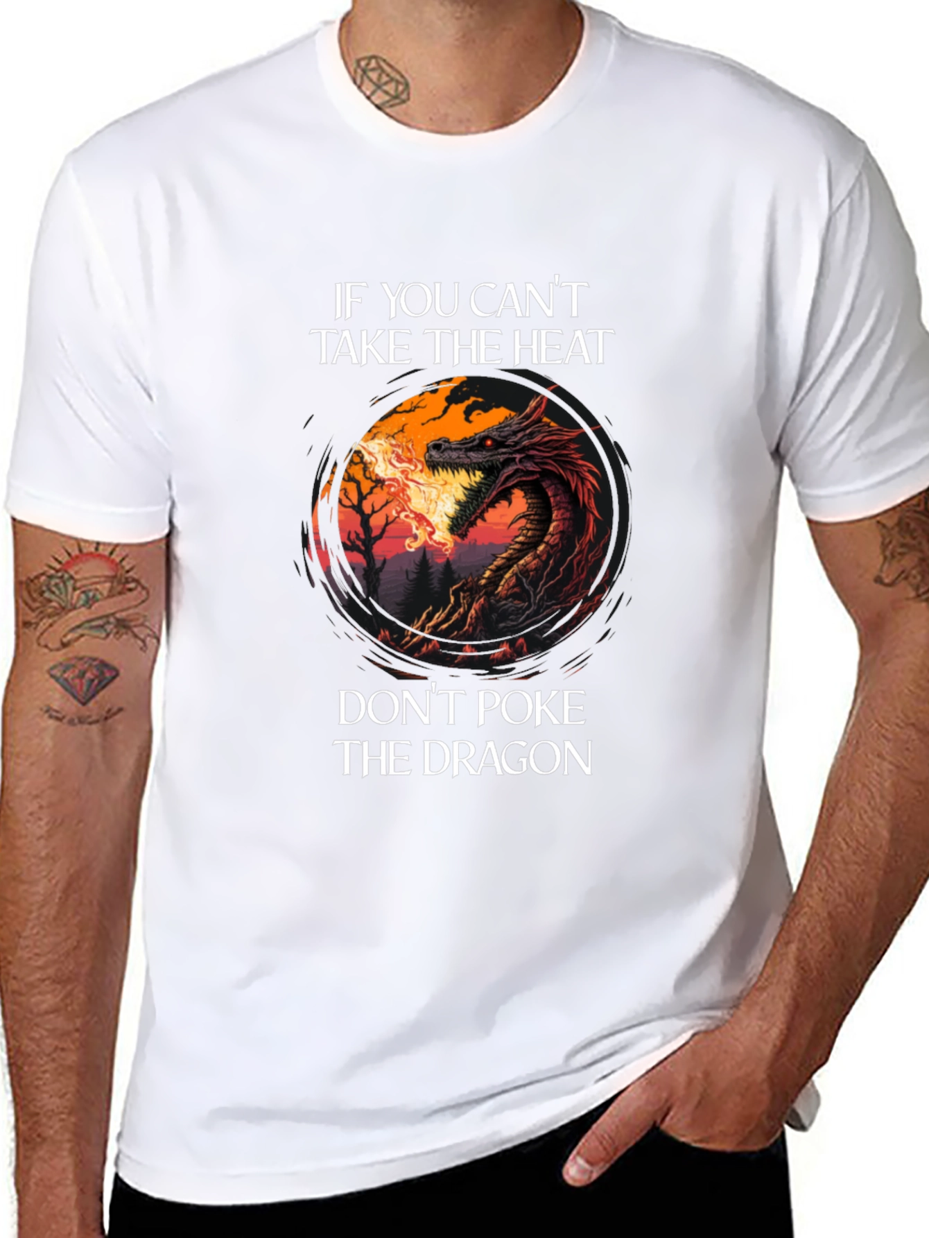 Dragon Heat Graphic Tee - Mens Black T-Shirt
