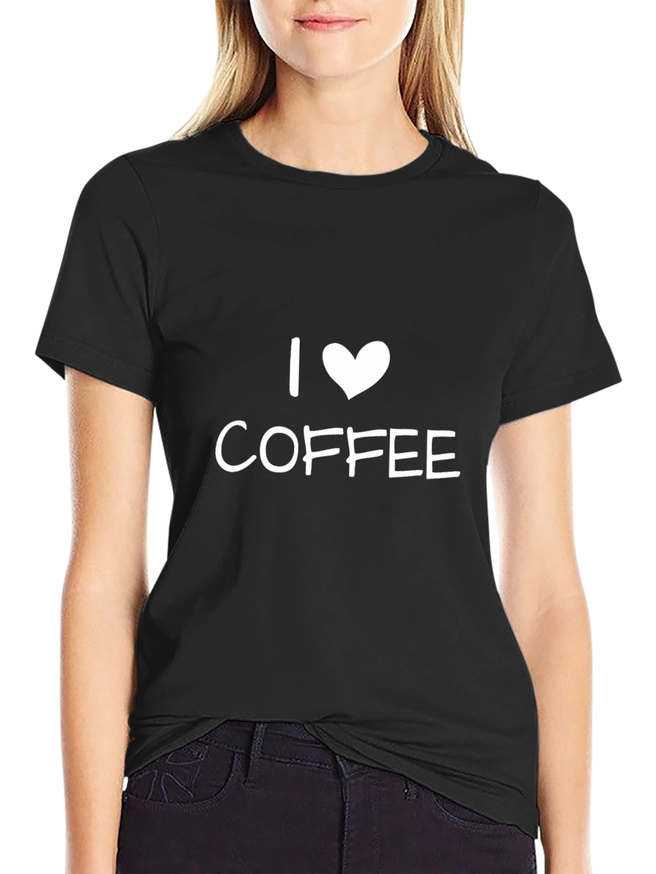 I Love Coffee T-Shirt - Black Casual Tee