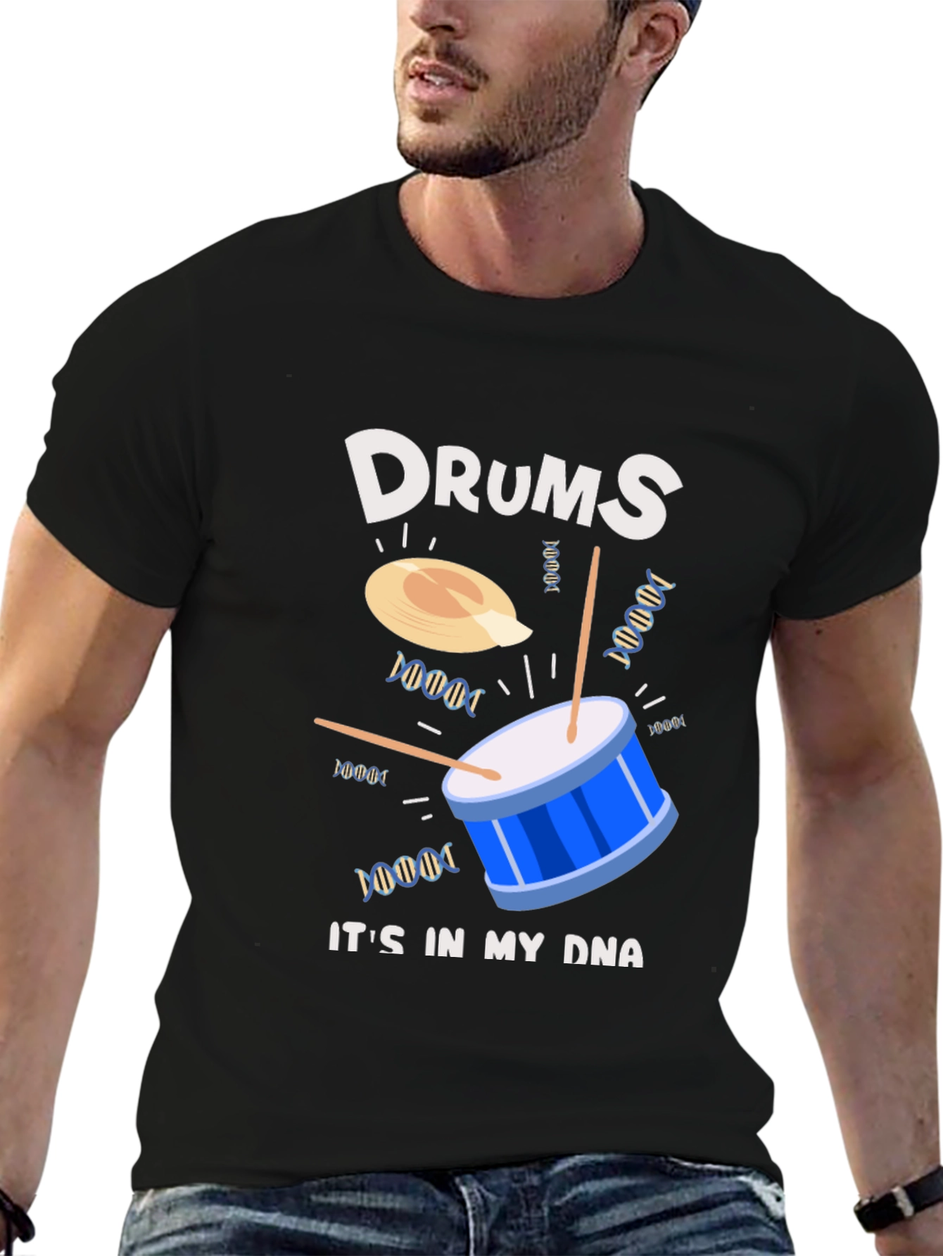 Drums in My DNA Graphic T-Shirt - Black