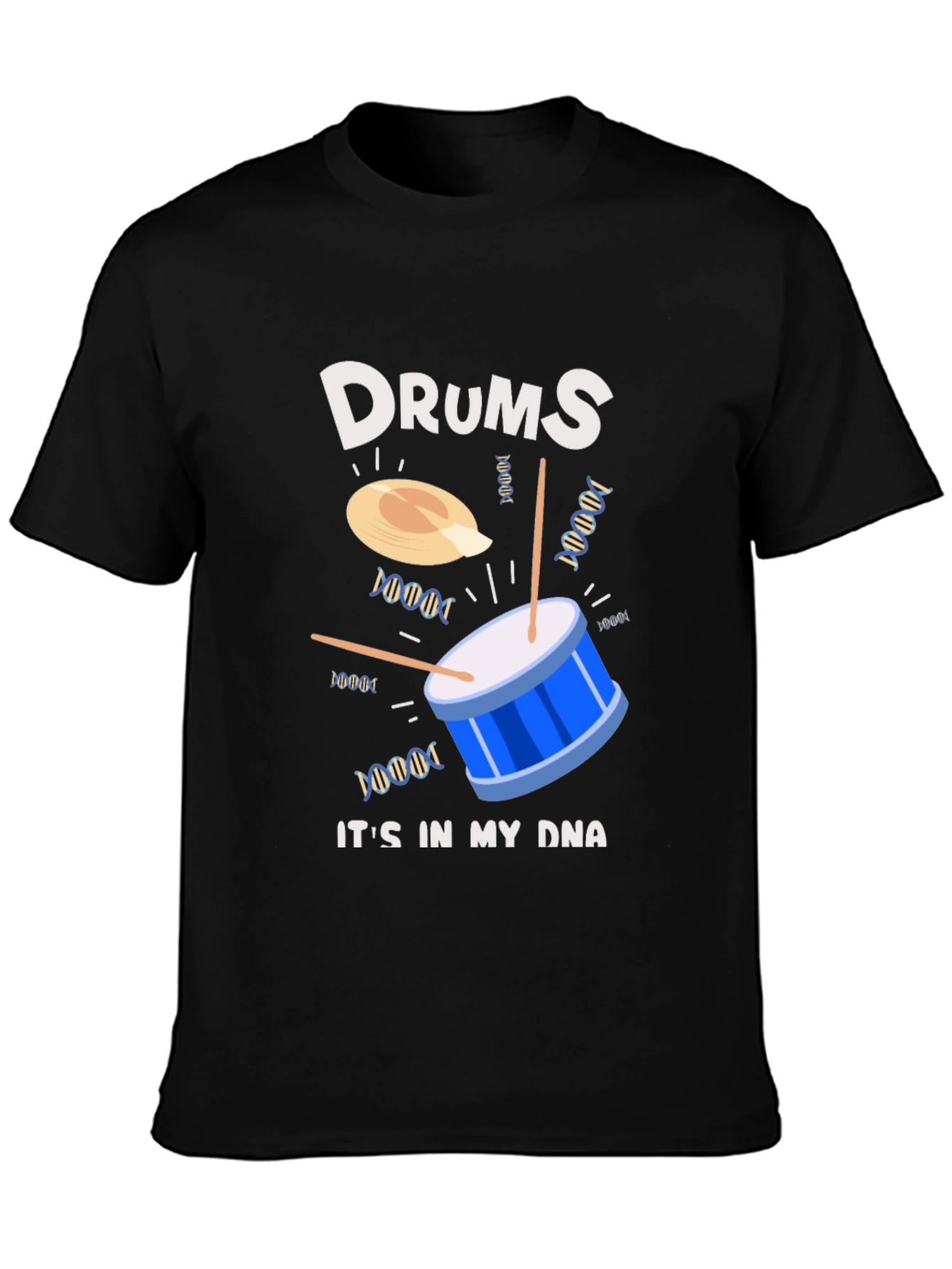 Drums in My DNA Graphic T-Shirt - Black