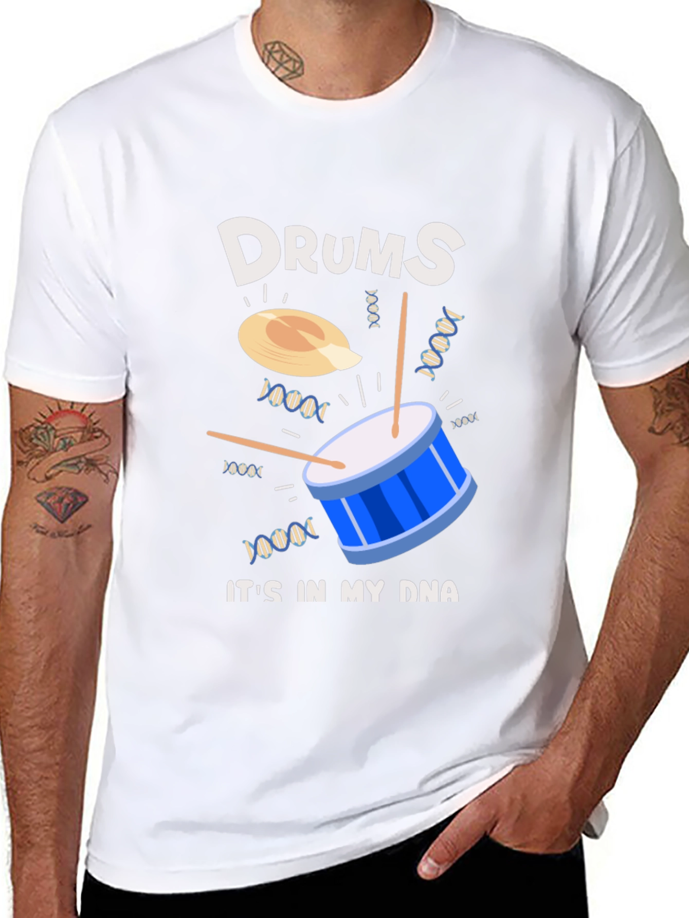 Drums in My DNA Graphic T-Shirt - Black