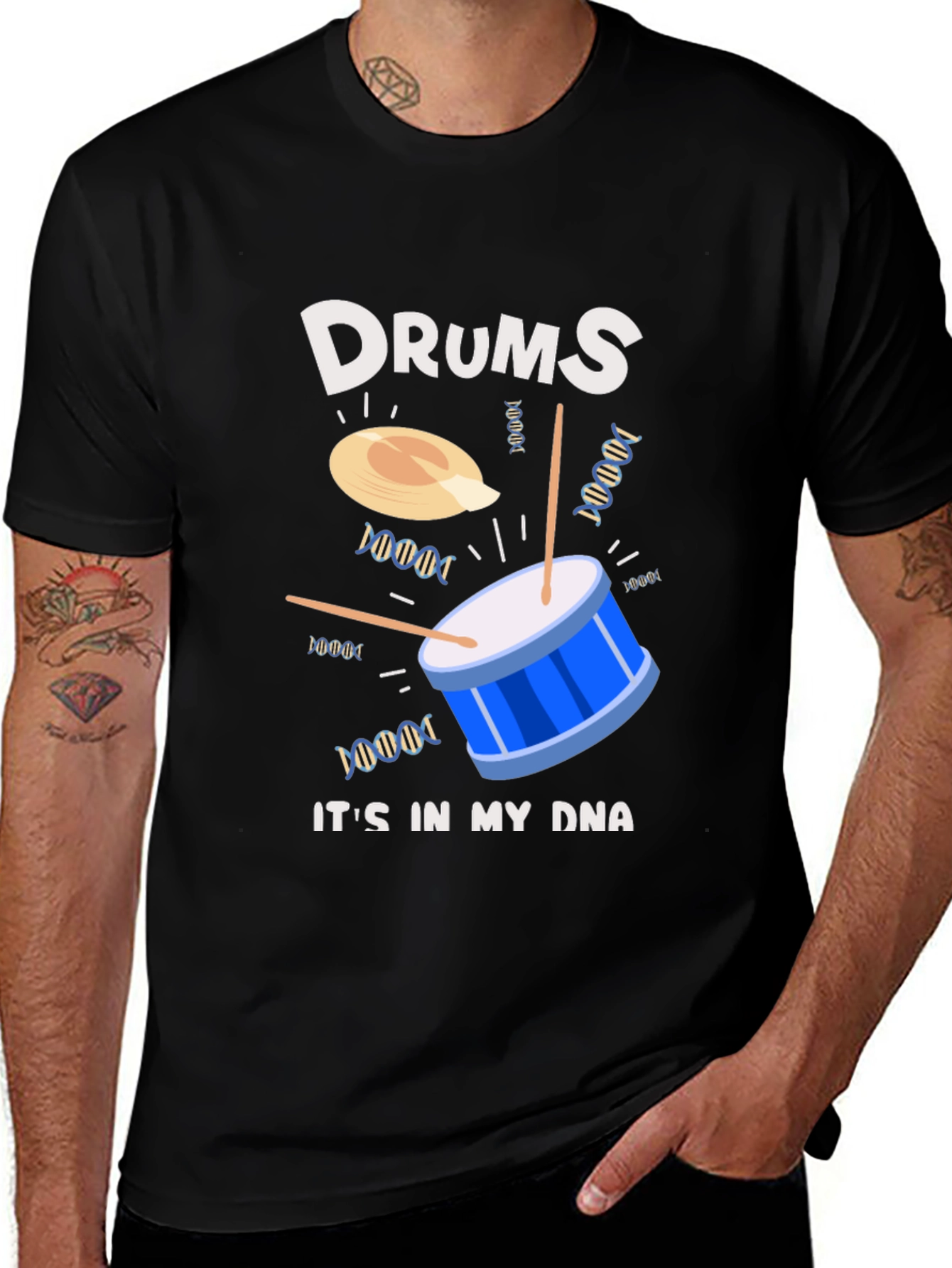 Drums in My DNA Graphic T-Shirt - Black